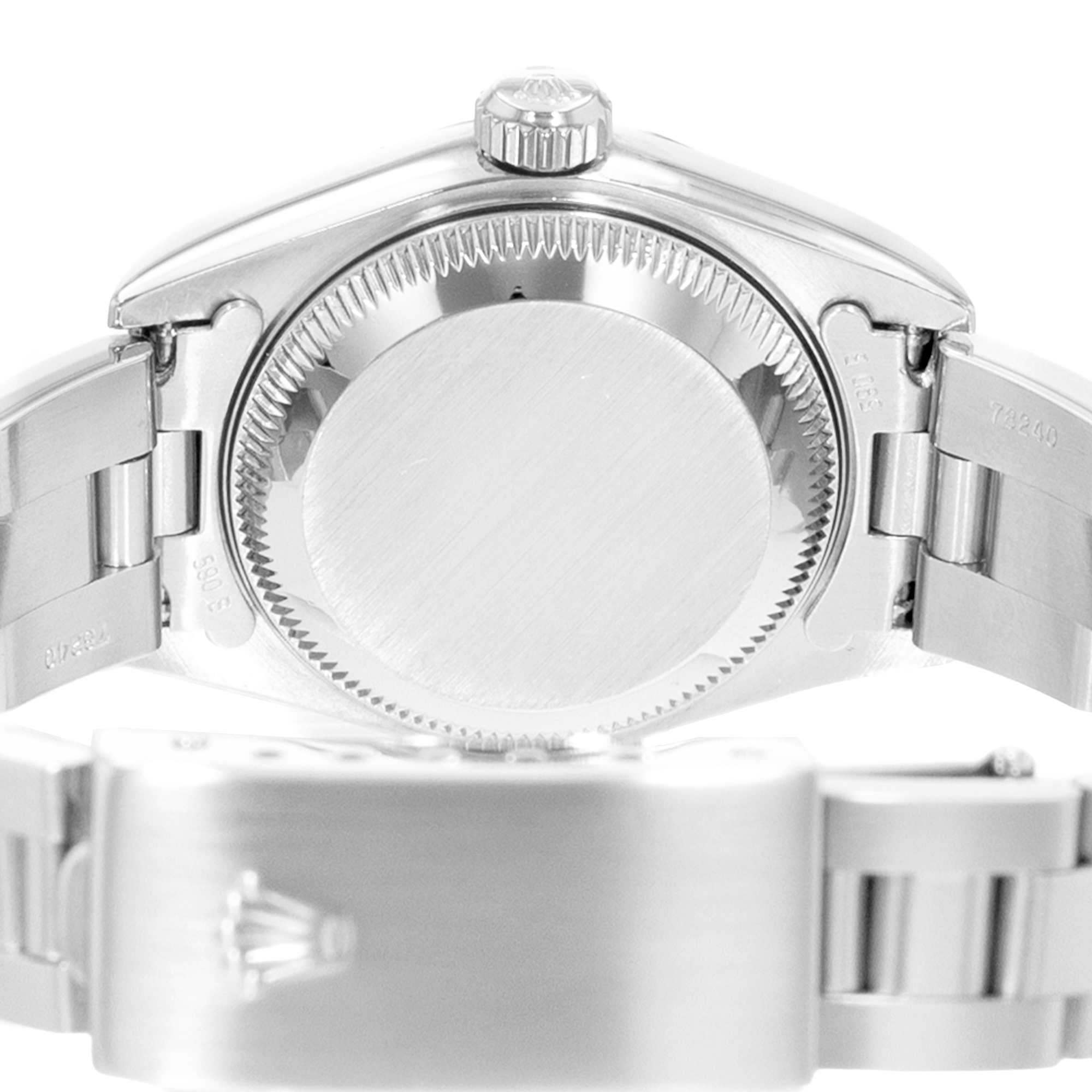 Rolex Oyster Perpetual 26 79160 Blue Roman Steel Oyster Ladies Watch 2002 thumbnail 8