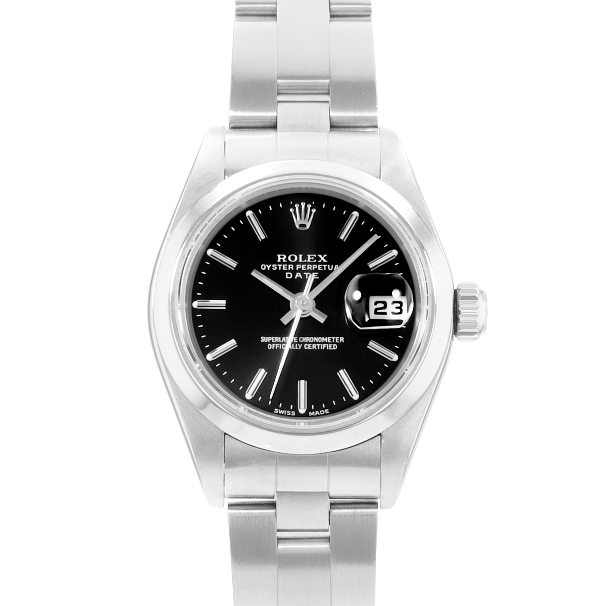 Rolex Oyster Perpetual 26 79160 Black Index Steel Oyster Ladies Watch 2000 thumbnail 1