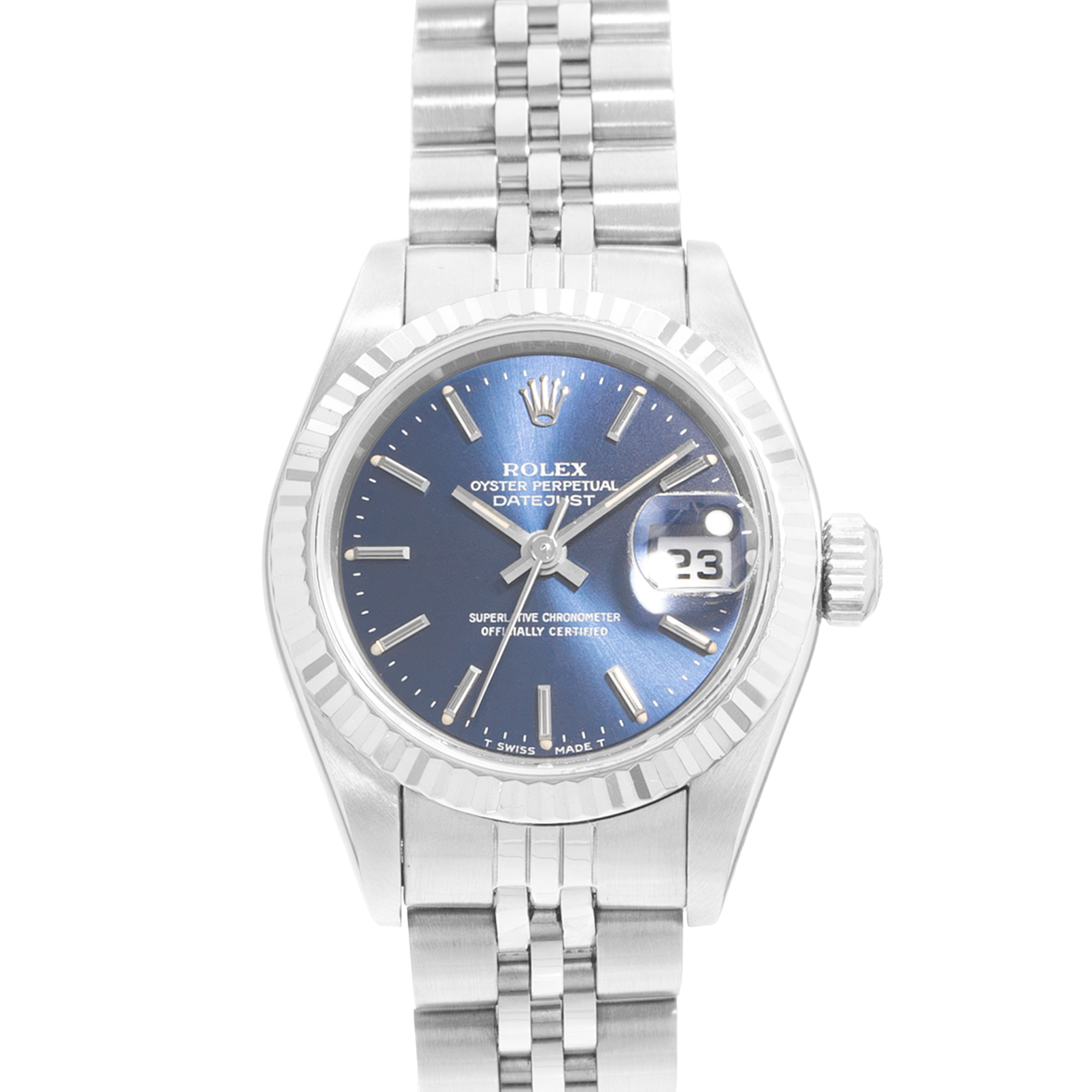 Rolex Datejust 26 69174 Blue Steel Gold Jubilee Ladies Watch 1996 thumbnail 1