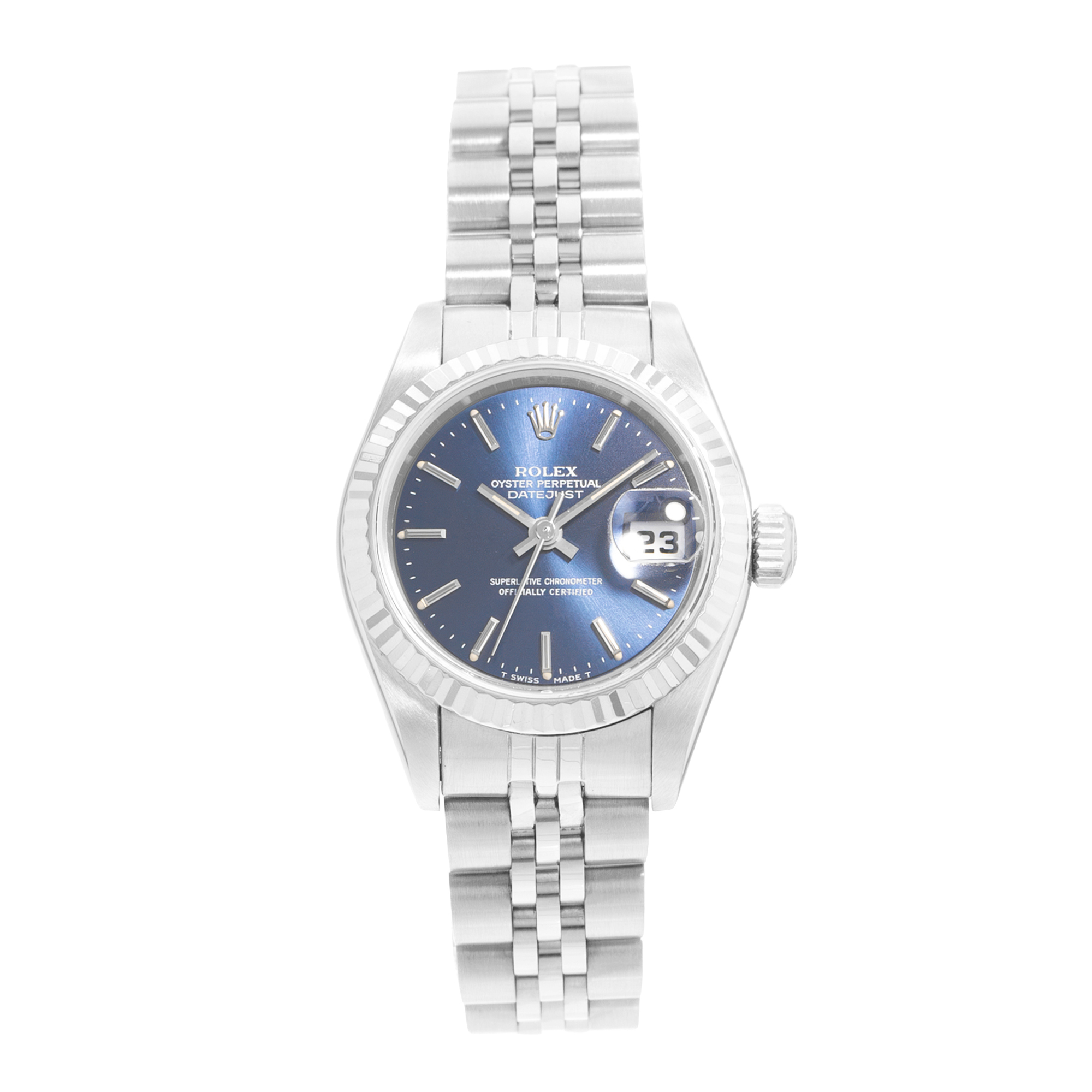 Rolex Datejust 26 69174 Blue Steel Gold Jubilee Ladies Watch 1996 thumbnail 2