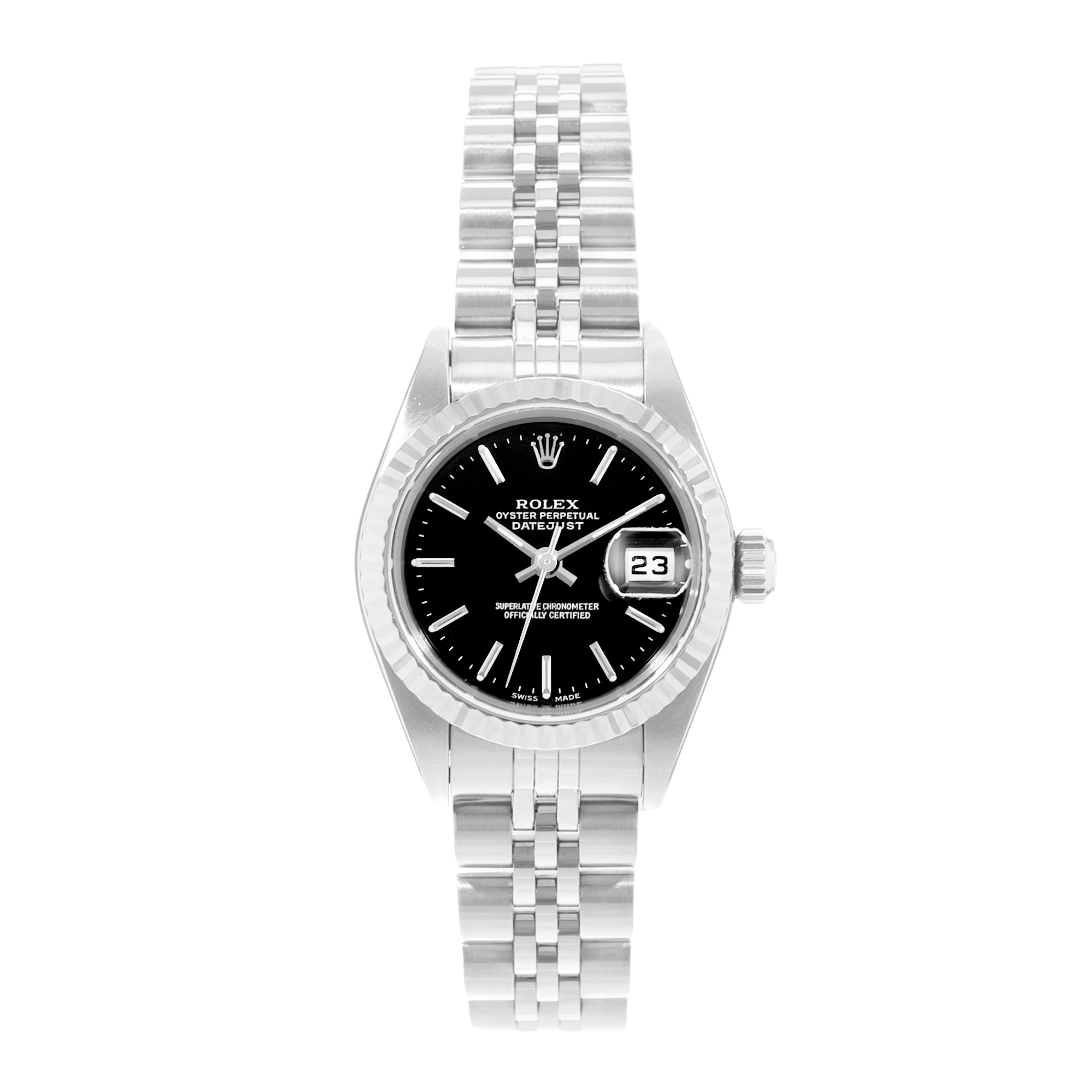 Rolex Datejust 26 79174 Black Dial Steel Jubilee Ladies Watch Papers thumbnail 2