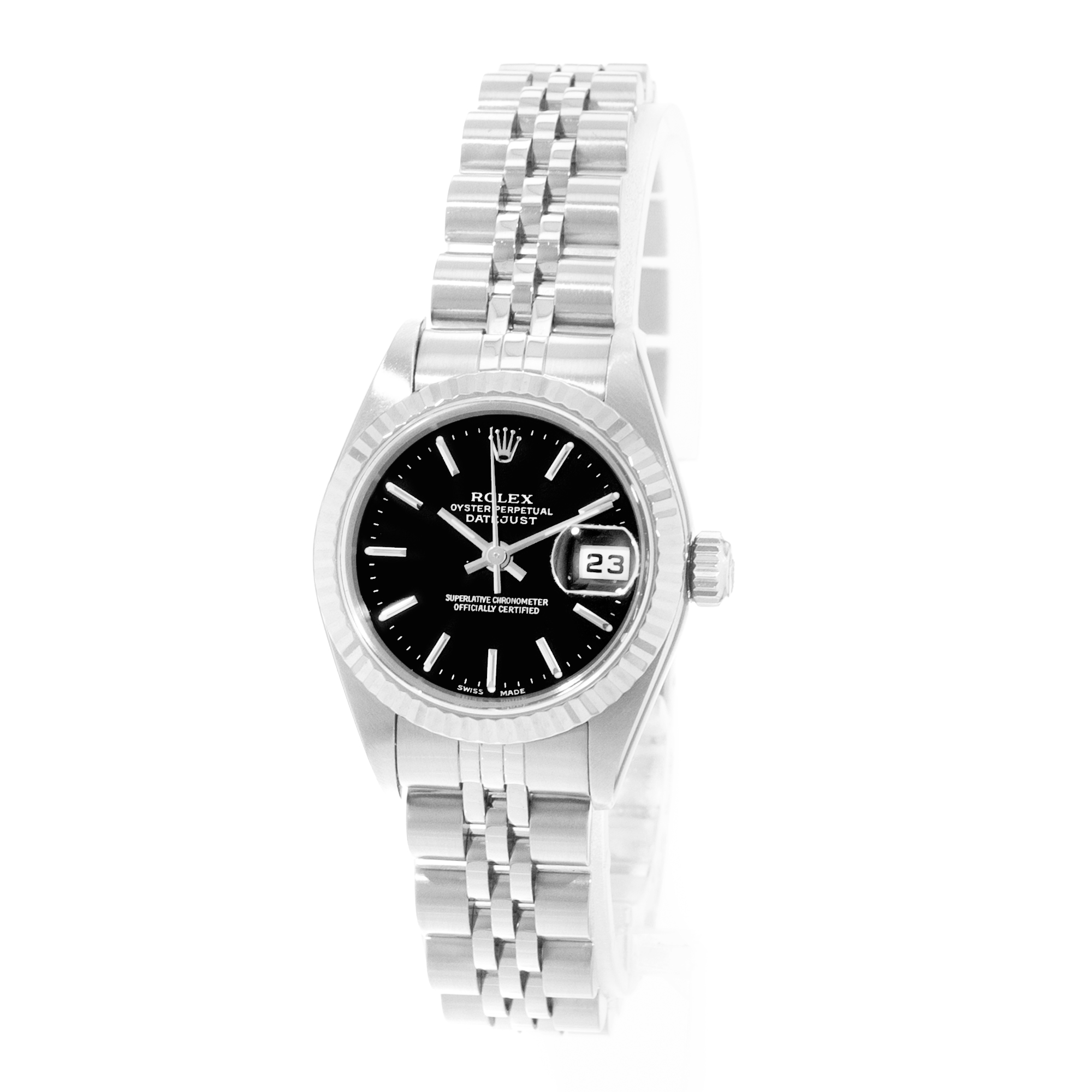 Rolex Datejust 26 79174 Black Dial Steel Jubilee Ladies Watch Papers thumbnail 4