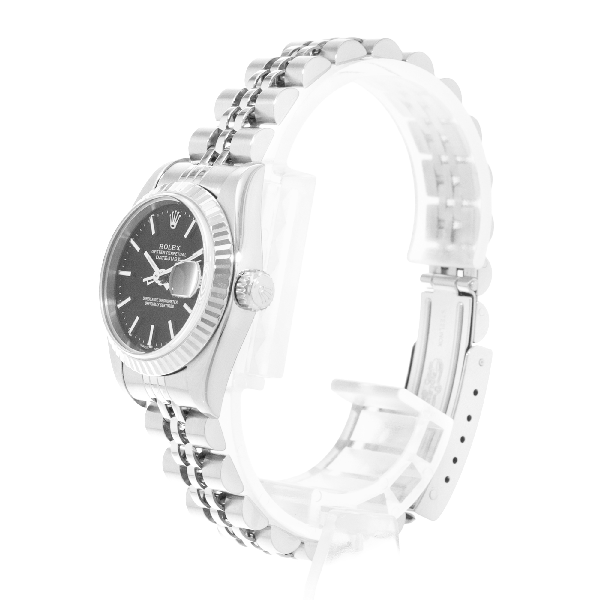 Rolex Datejust 26 79174 Black Dial Steel Jubilee Ladies Watch Papers thumbnail 5