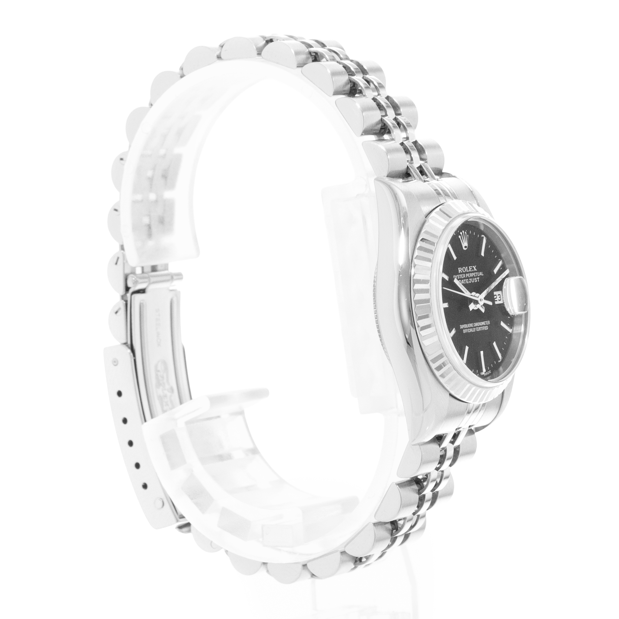 Rolex Datejust 26 79174 Black Dial Steel Jubilee Ladies Watch Papers thumbnail 6