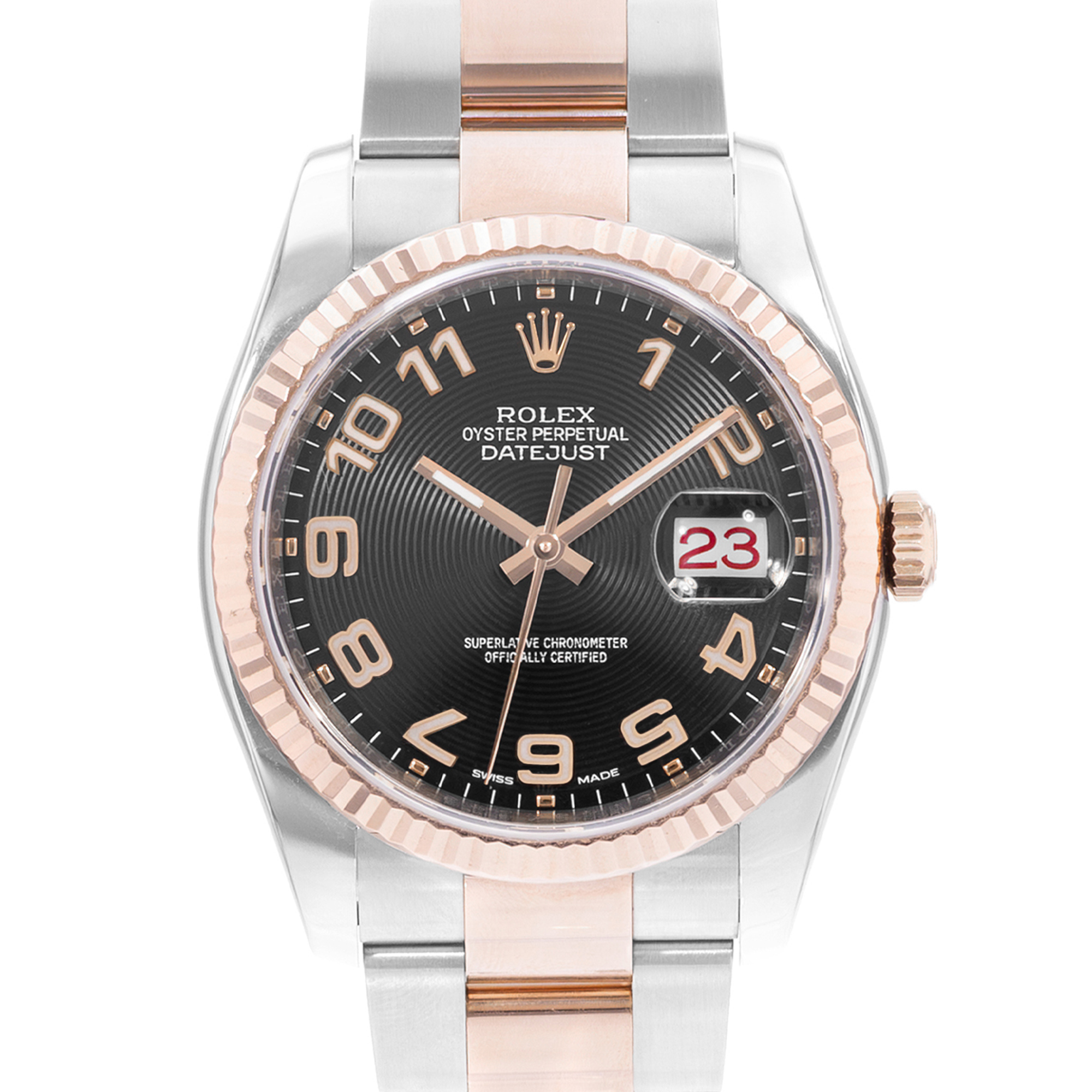 Rolex Datejust 36 116231 Black concentric Arabic Steel Rose Gold Mens Watch 2018 thumbnail 1