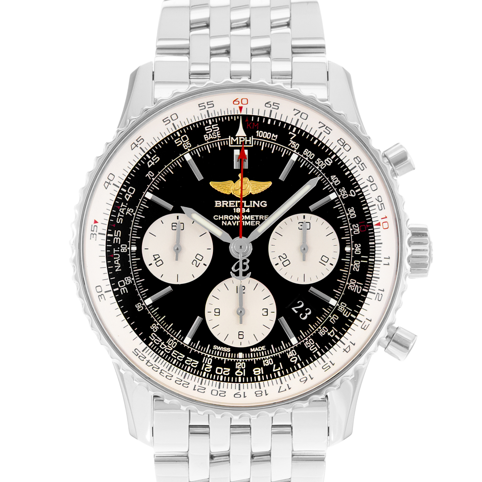 Breitling Navitimer 01 AB0120 43mm Black Steel Mens Watch Box thumbnail 1