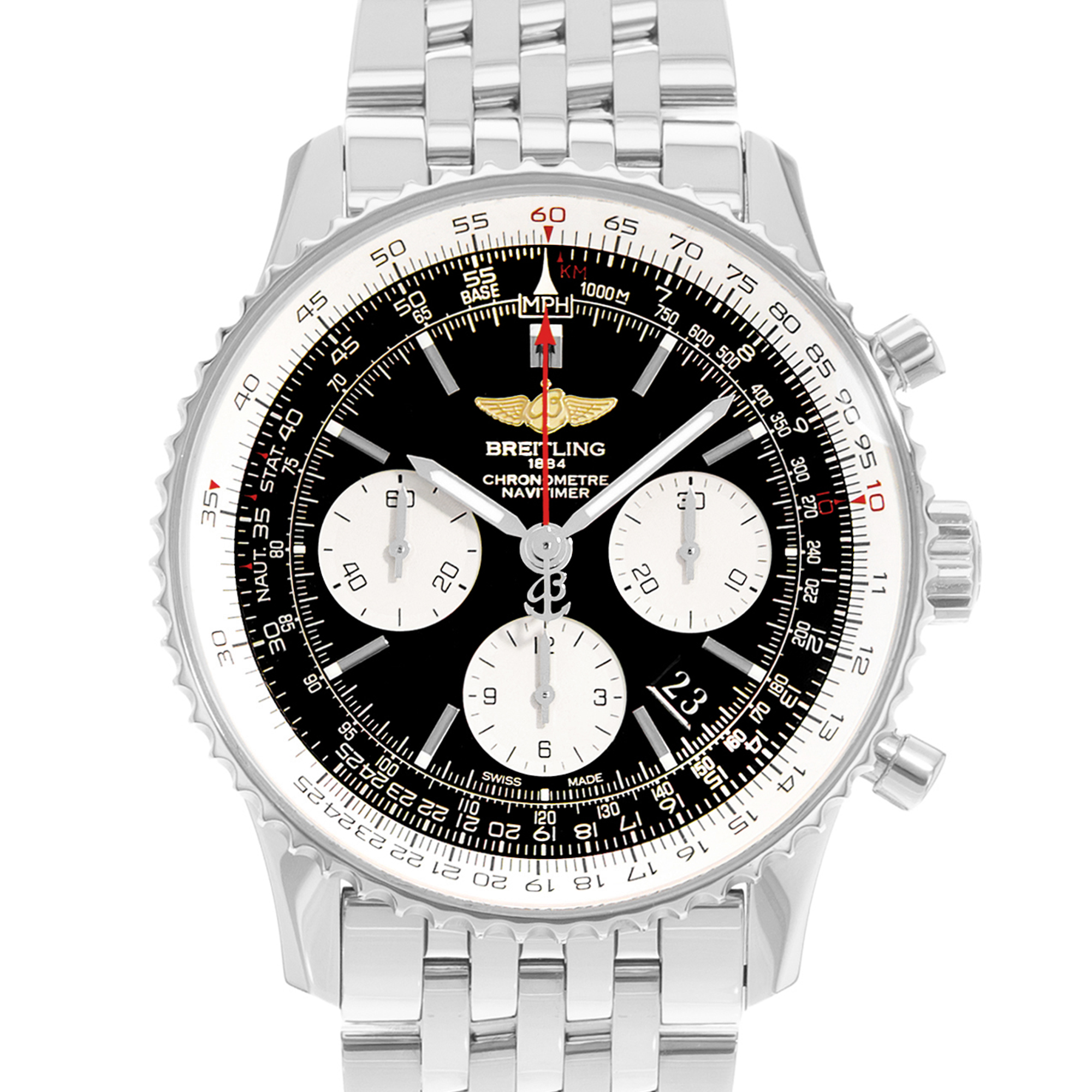 Breitling Navitimer 01 AB0120 43mm Black Dial Steel Mens Watch Box thumbnail 1