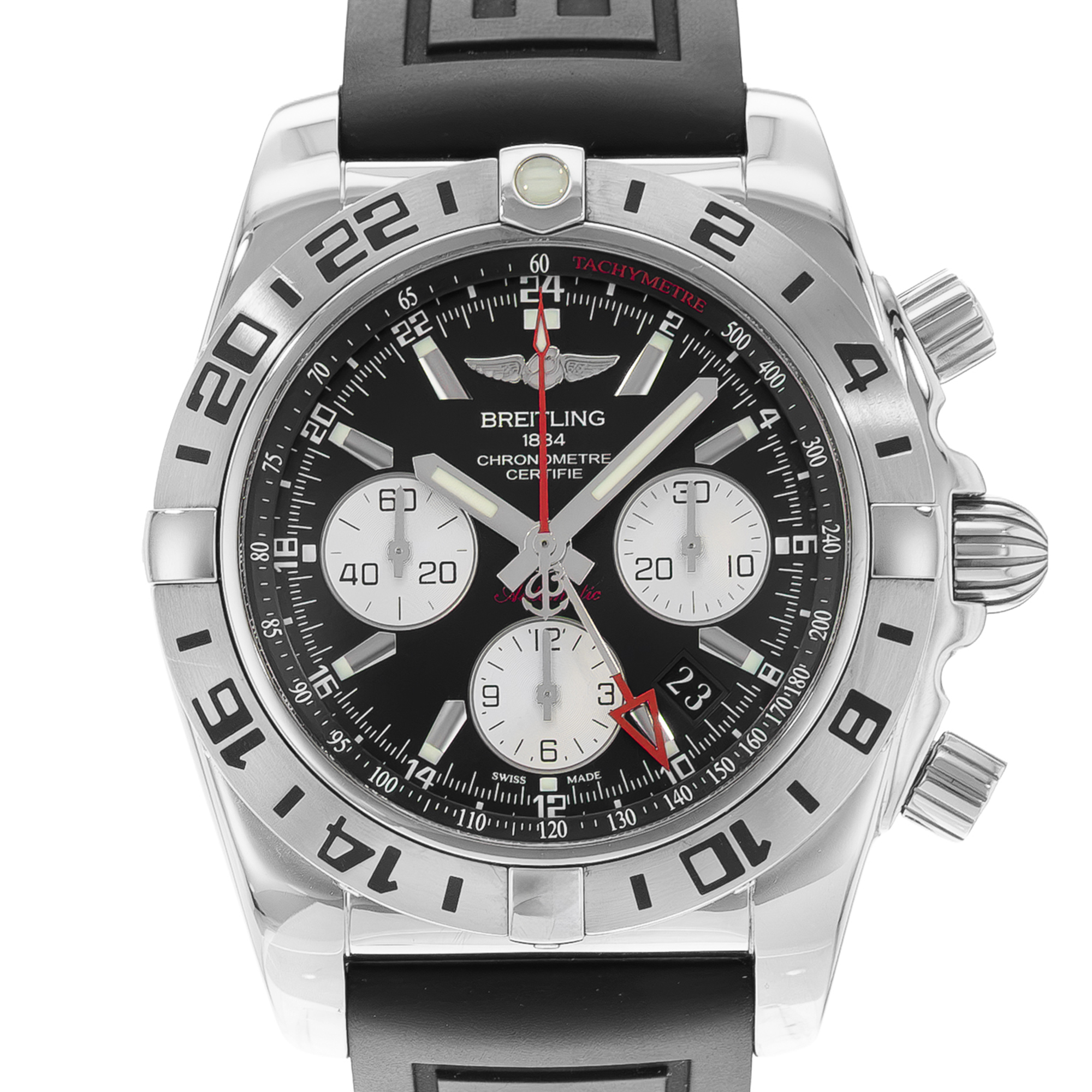 Breitling Chronomat AB0420 44mm Black Dial Steel Mens Watch Box Card thumbnail 1