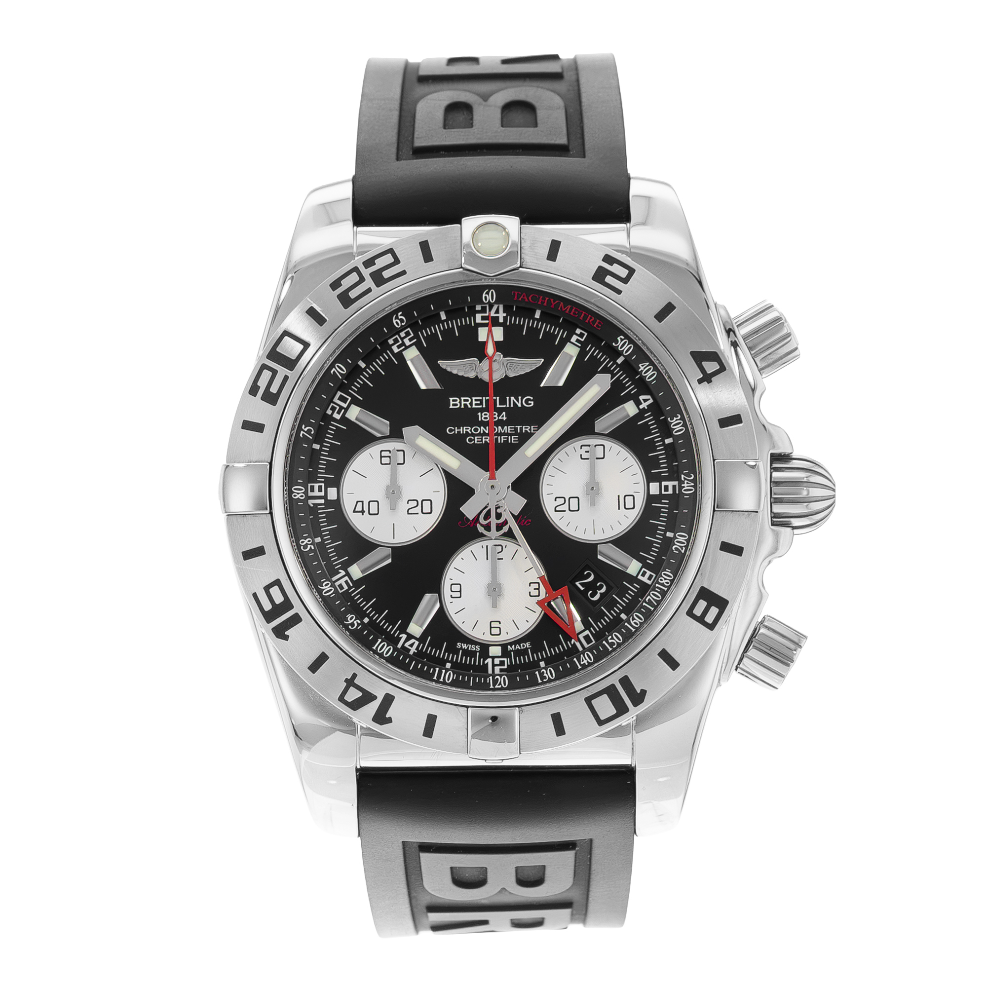 Breitling Chronomat AB0420 44mm Black Dial Steel Mens Watch Box Card thumbnail 2