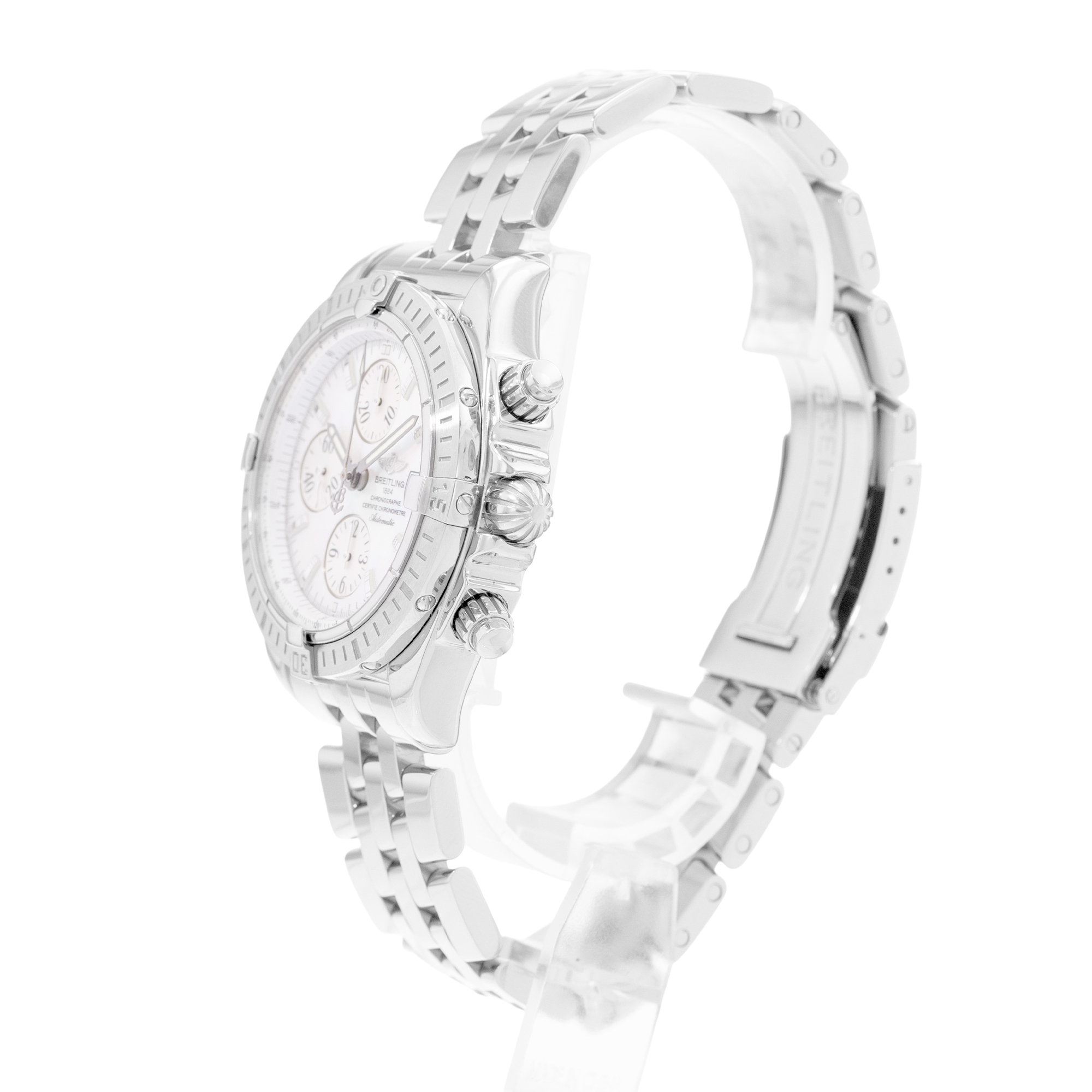 Breitling Chronomat Evolution A156A69PA 44mm MOP Steel Mens Watch Box Card thumbnail 5