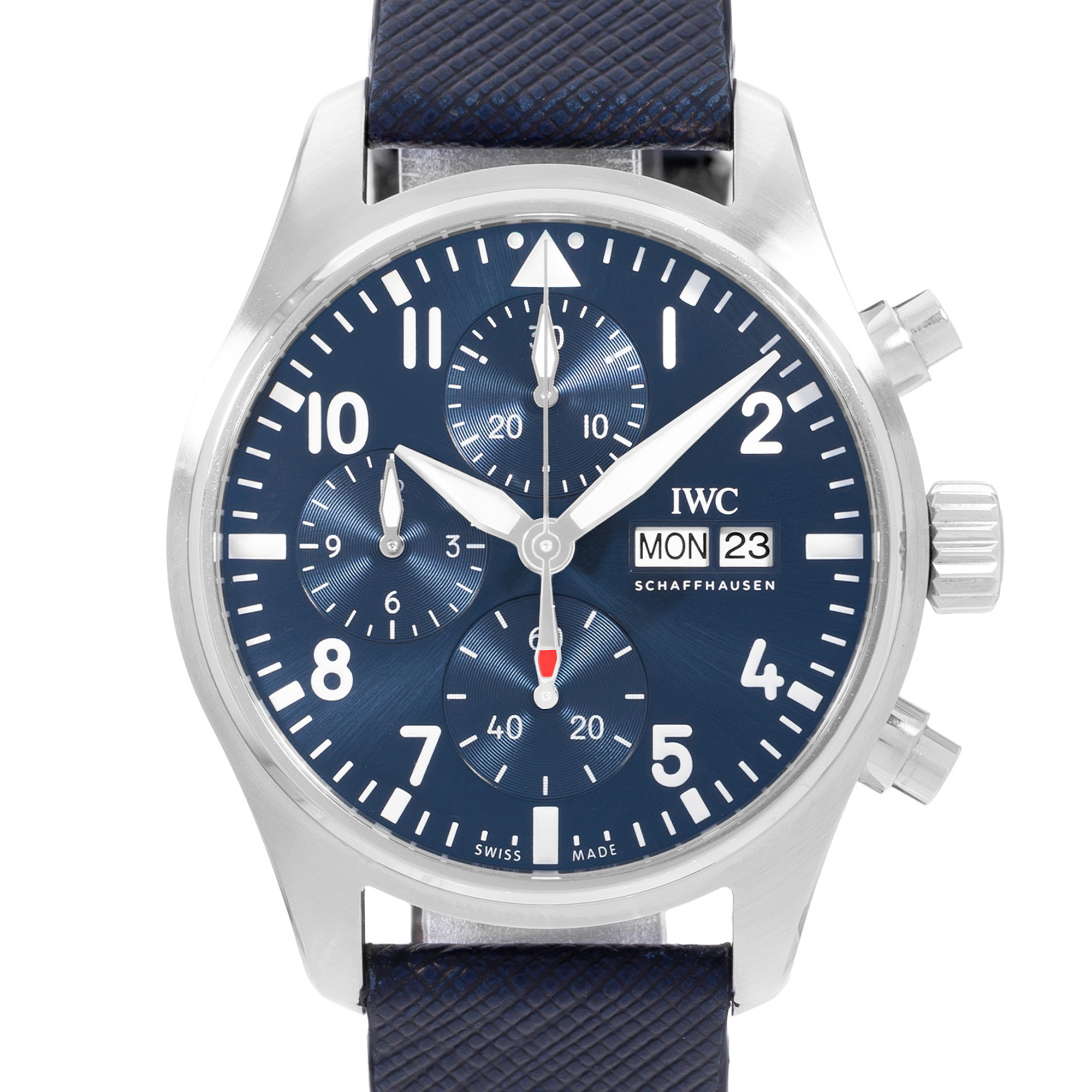 IWC Pilot Chronograph IW388101 41mm Blue Dial Steel Mens Watch Box Card thumbnail 1
