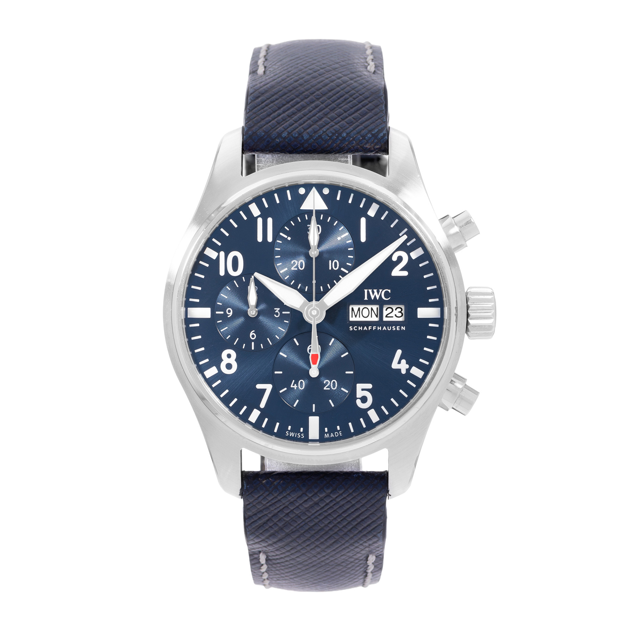 IWC Pilot Chronograph IW388101 41mm Blue Dial Steel Mens Watch Box Card thumbnail 2