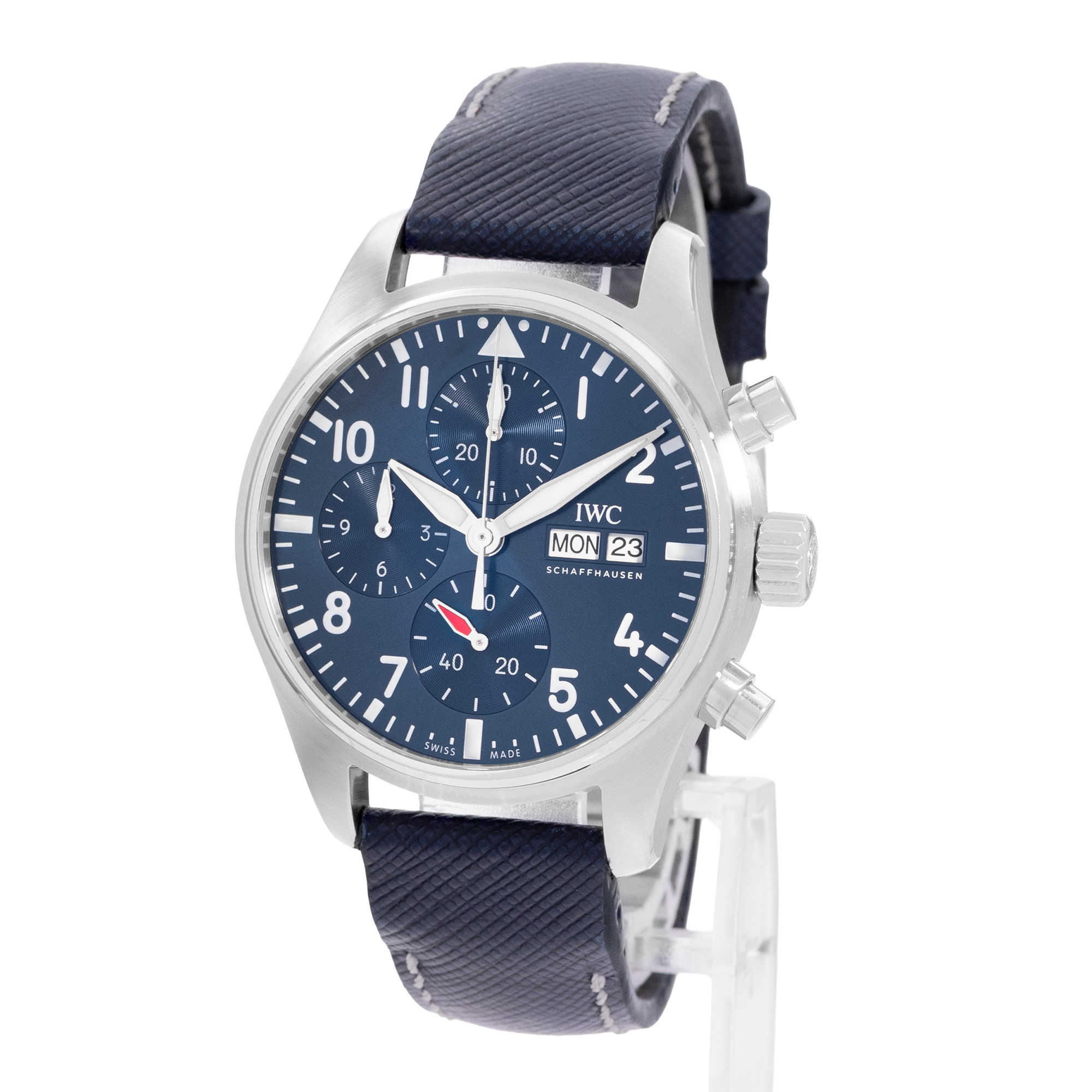 IWC Pilot Chronograph IW388101 41mm Blue Dial Steel Mens Watch Box Card thumbnail 4