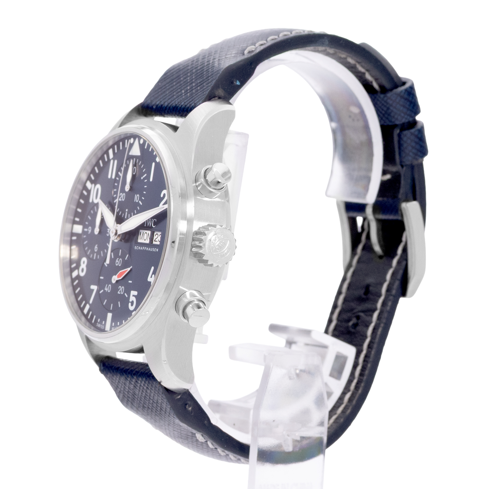 IWC Pilot Chronograph IW388101 41mm Blue Dial Steel Mens Watch Box Card thumbnail 5