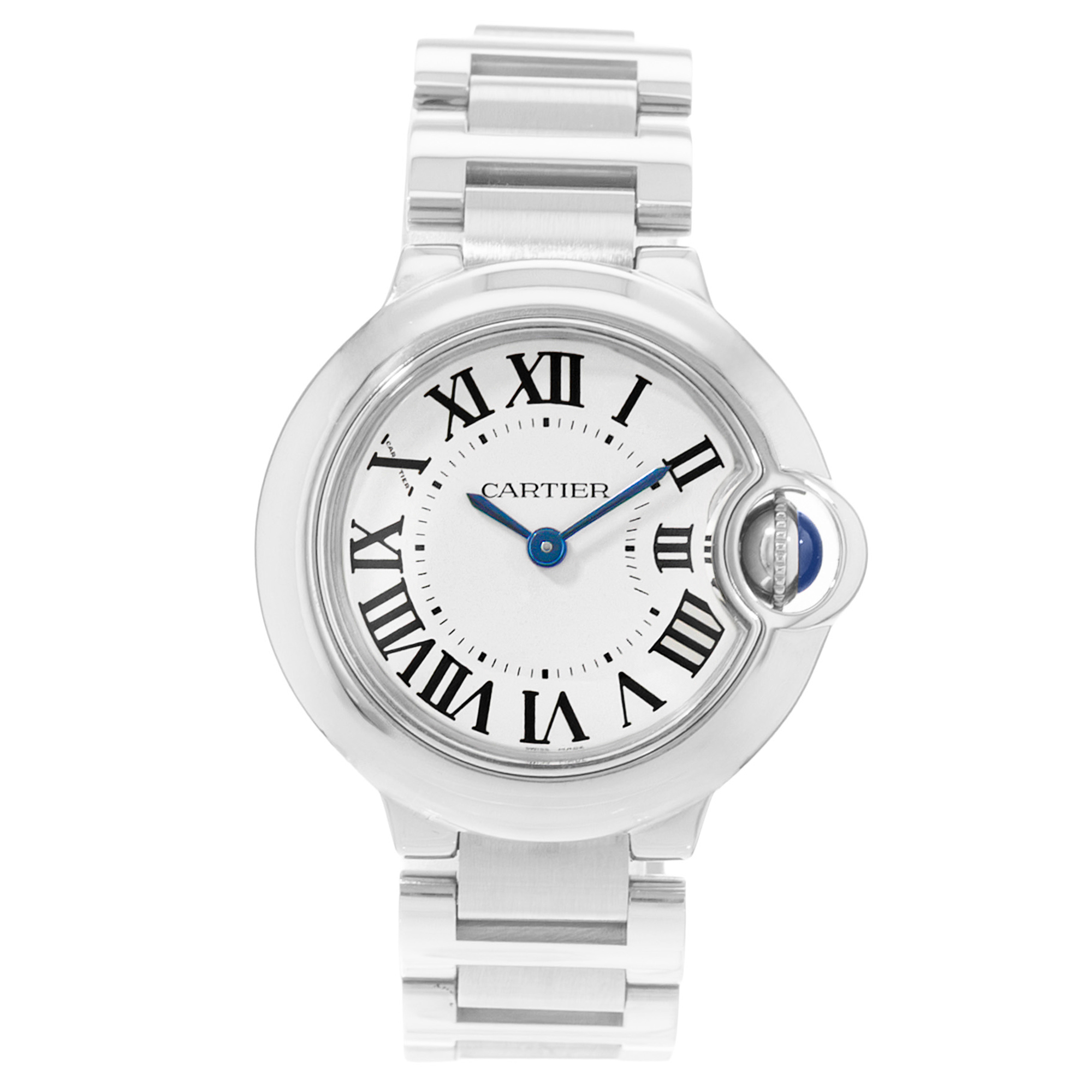 Cartier Ballon Bleu 28mm W69010Z4 3009 Silver Roman Dial Steel Ladies Watch Card thumbnail 1