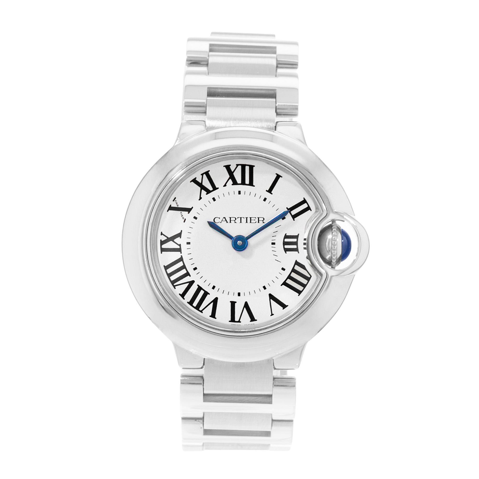 Cartier Ballon Bleu 28mm W69010Z4 3009 Silver Roman Dial Steel Ladies Watch Card thumbnail 2