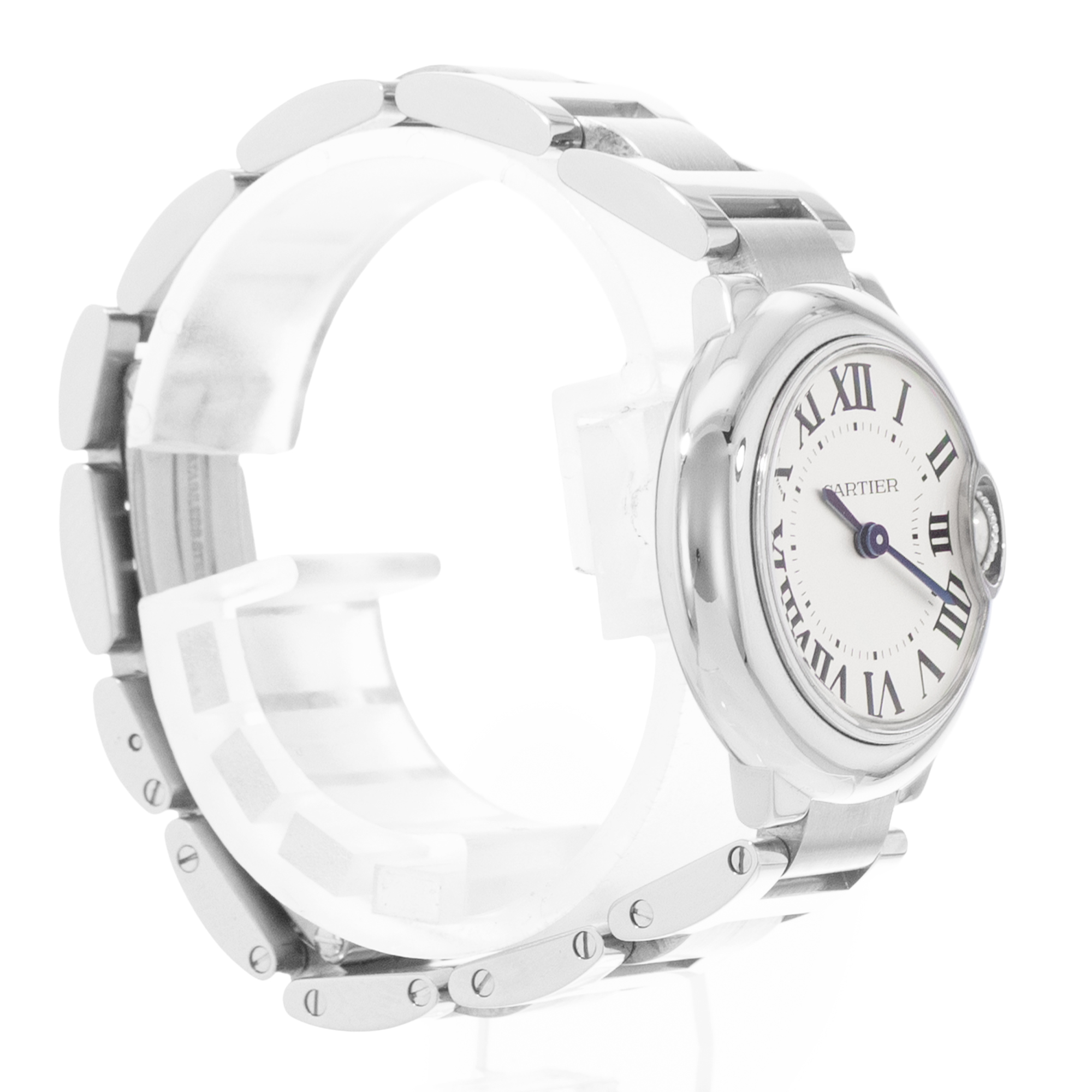 Cartier Ballon Bleu 28mm W69010Z4 3009 Silver Roman Dial Steel Ladies Watch Card thumbnail 6