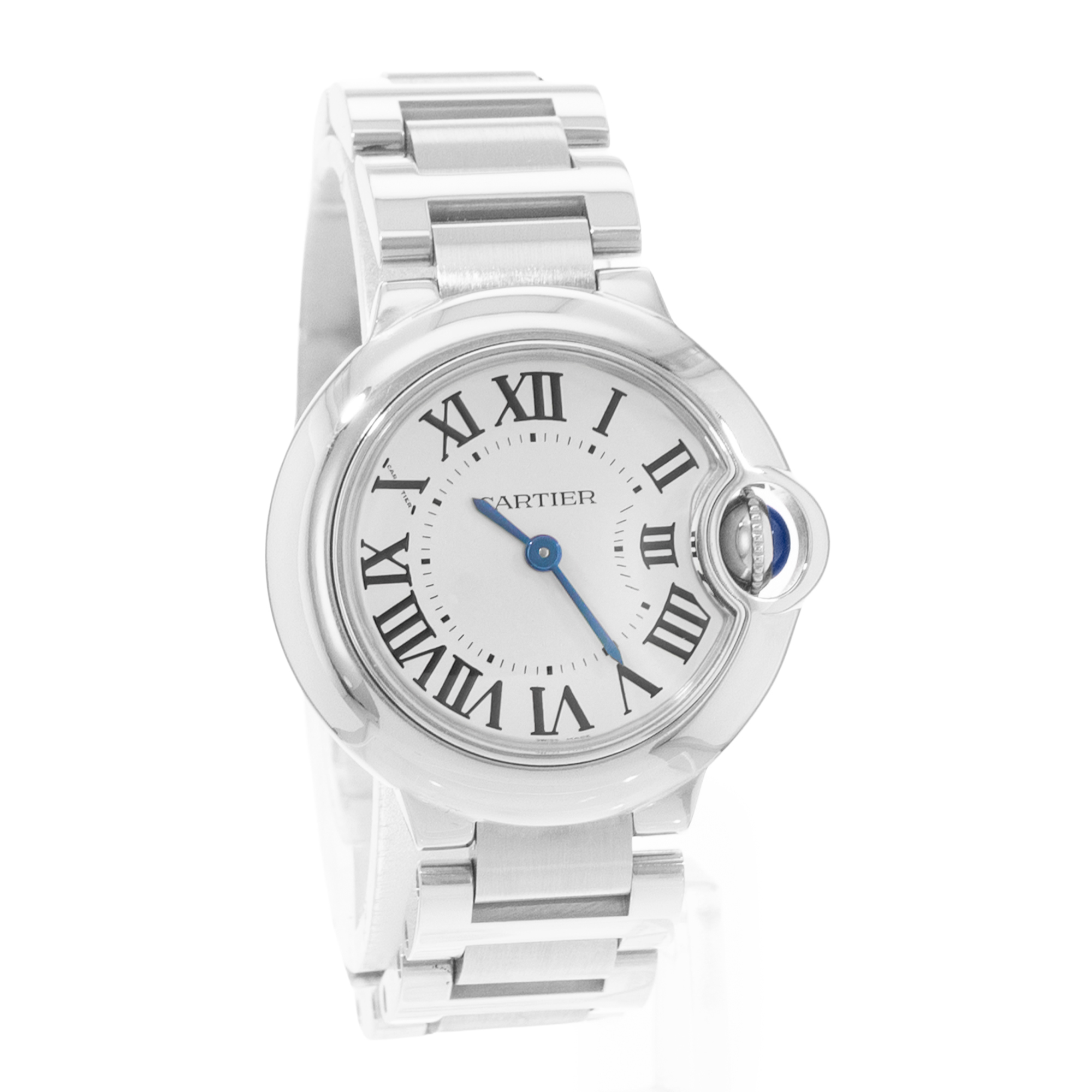 Cartier Ballon Bleu 28mm W69010Z4 3009 Silver Roman Dial Steel Ladies Watch Card thumbnail 7