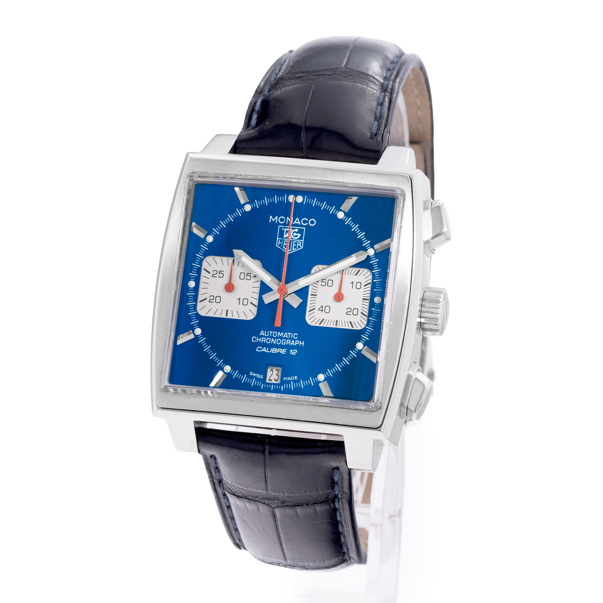 TAG Heuer Monaco Calibre 12 CAW2111 39mm Blue Dial Steel Automatic Mens Watch thumbnail 3