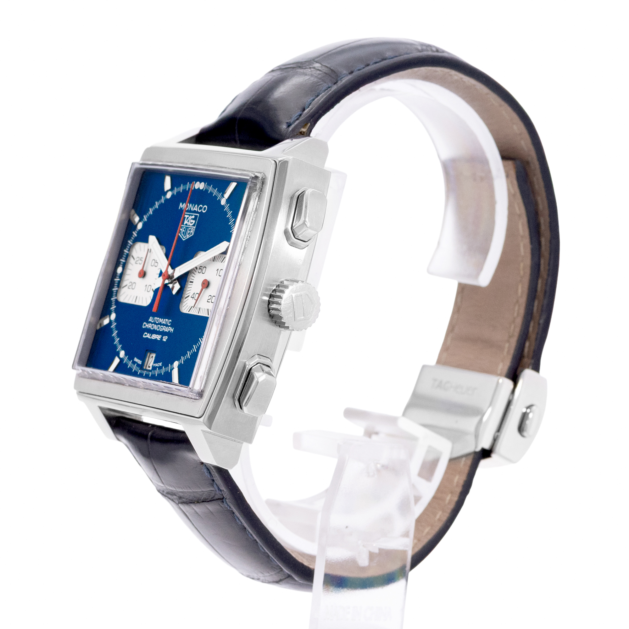 TAG Heuer Monaco Calibre 12 CAW2111 39mm Blue Dial Steel Automatic Mens Watch thumbnail 4