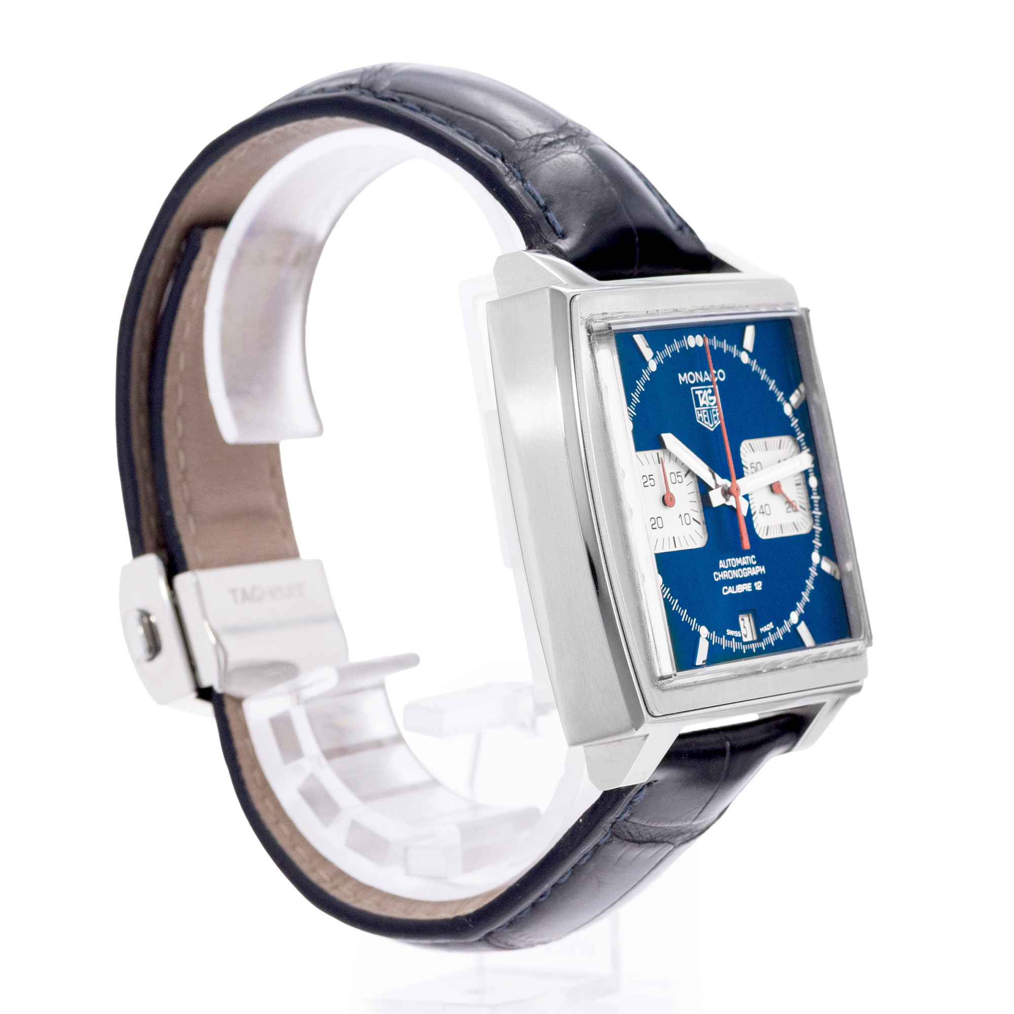 TAG Heuer Monaco Calibre 12 CAW2111 39mm Blue Dial Steel Automatic Mens Watch thumbnail 5