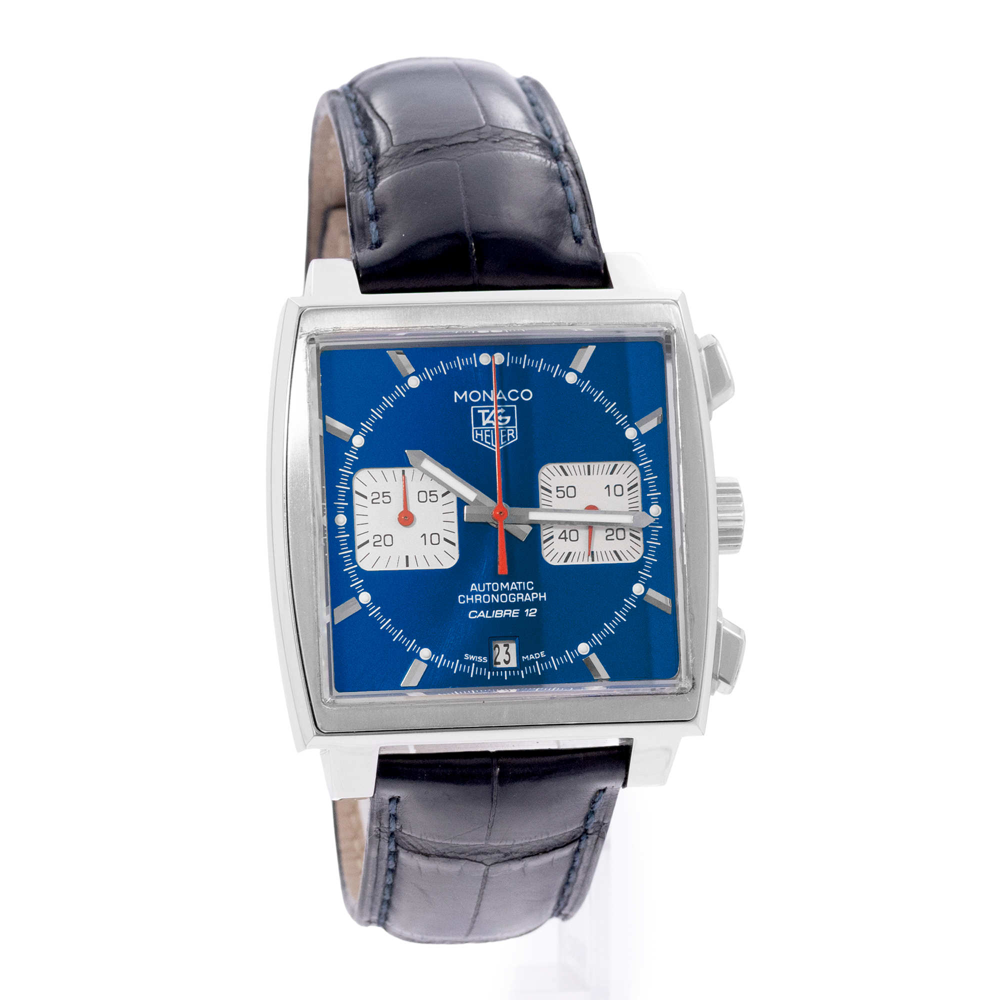 TAG Heuer Monaco Calibre 12 CAW2111 39mm Blue Dial Steel Automatic Mens Watch thumbnail 6
