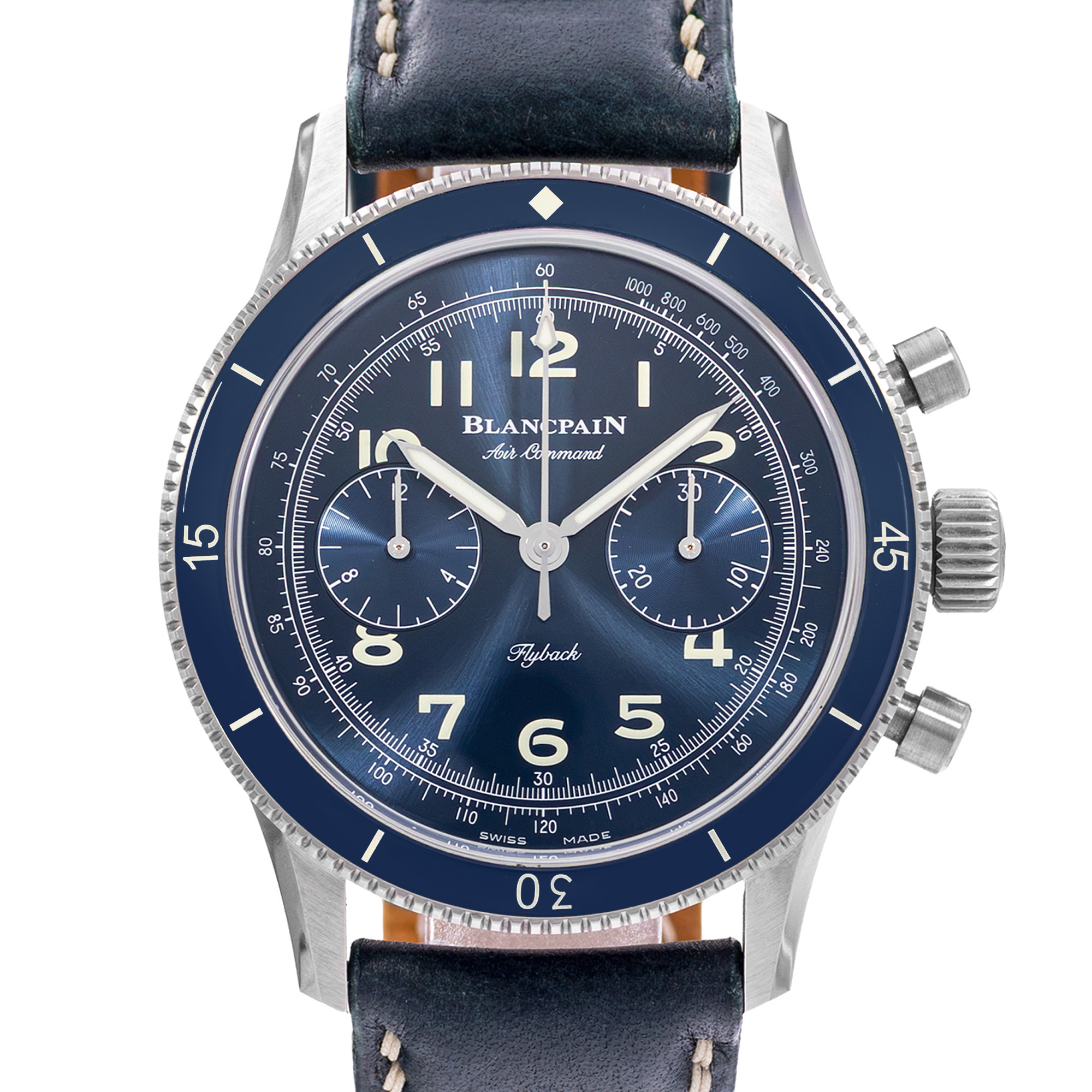 Blancpain Villeret AC02-12B40-63A 42mm Blue Dial Titanium Mens Watch Card thumbnail 1
