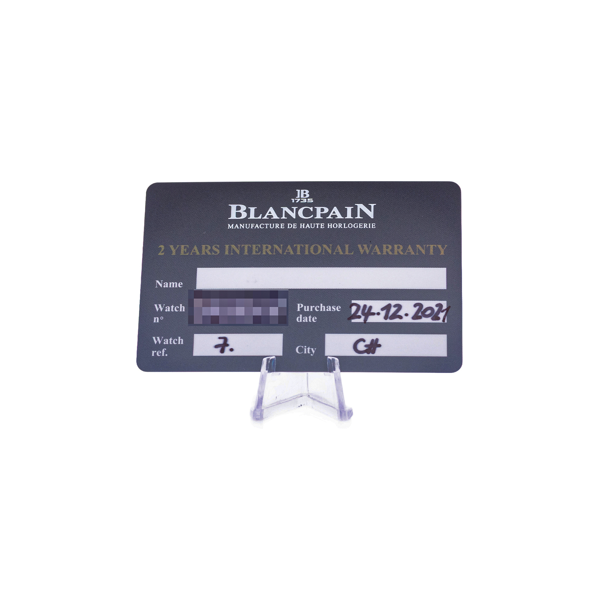 Blancpain Villeret AC02-12B40-63A 42mm Blue Dial Titanium Mens Watch Card thumbnail 3