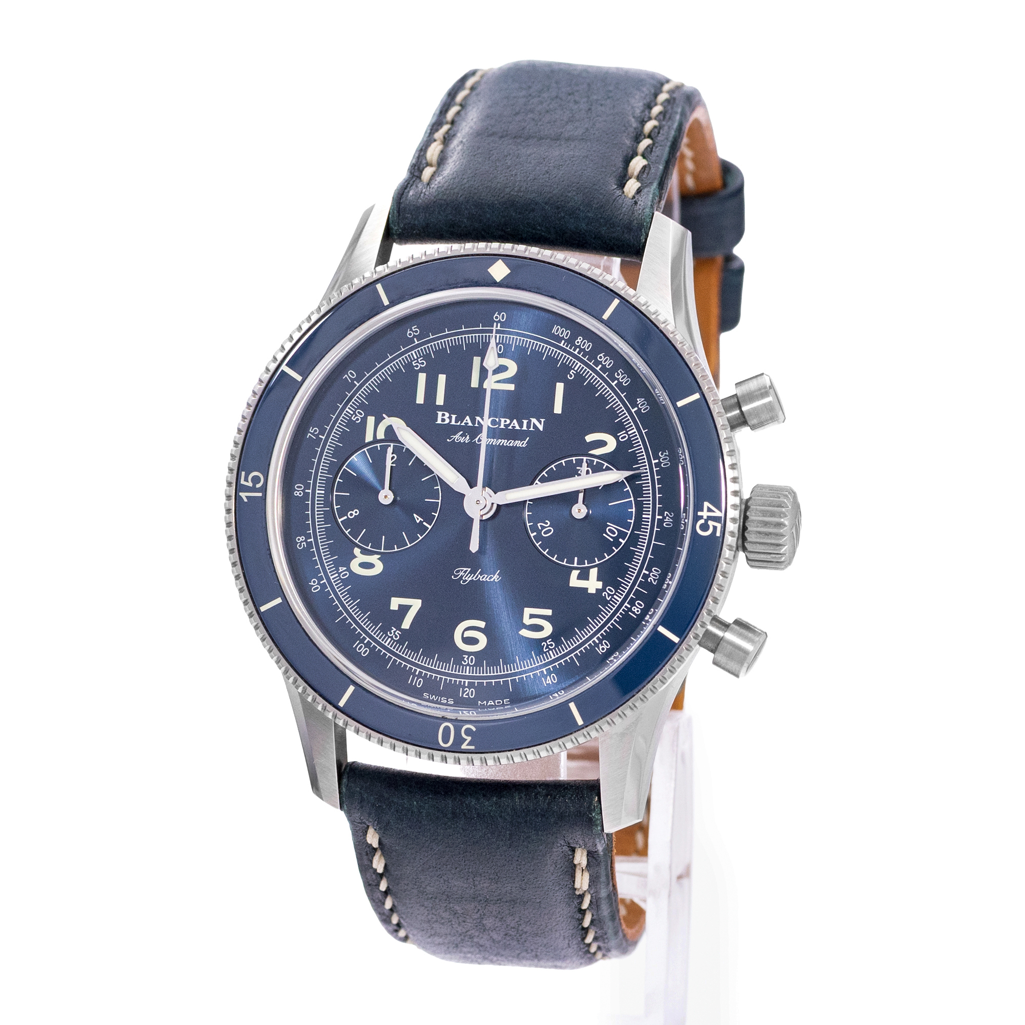 Blancpain Villeret AC02-12B40-63A 42mm Blue Dial Titanium Mens Watch Card thumbnail 4