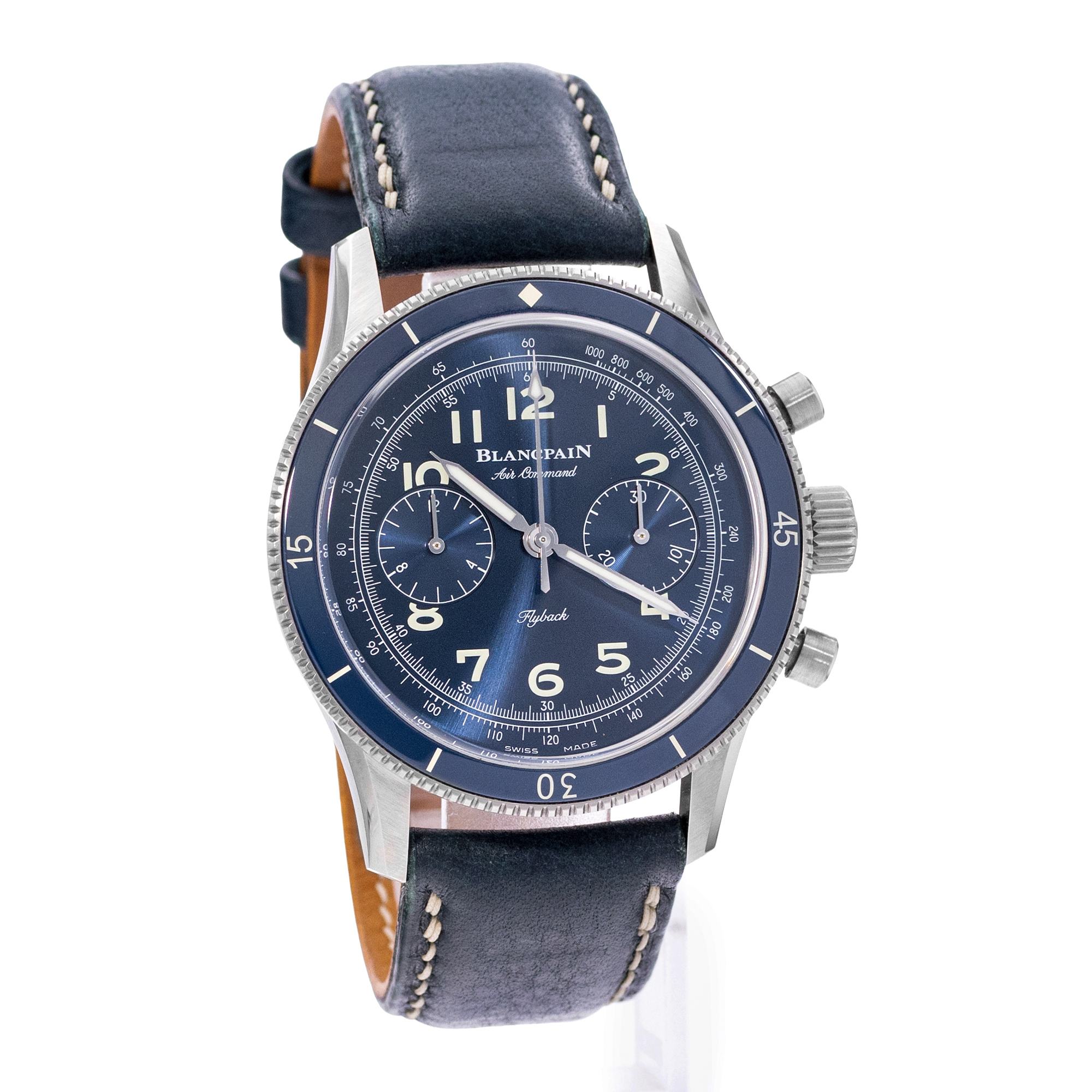 Blancpain Villeret AC02-12B40-63A 42mm Blue Dial Titanium Mens Watch Card thumbnail 7