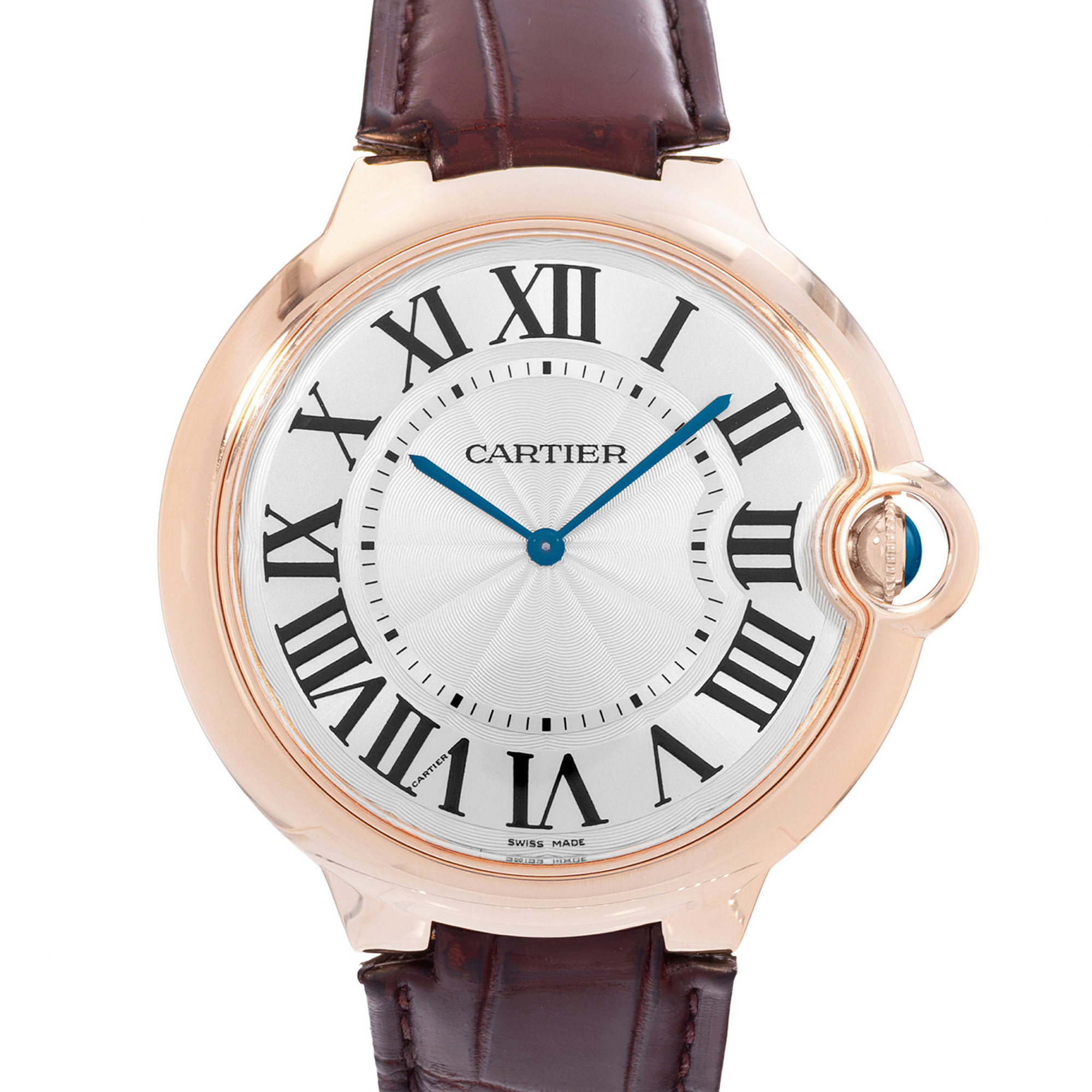 Cartier Ballon Bleu 46mm W6920054 3376 46mm Silver Dial Rose Gold Mens Watch thumbnail 1