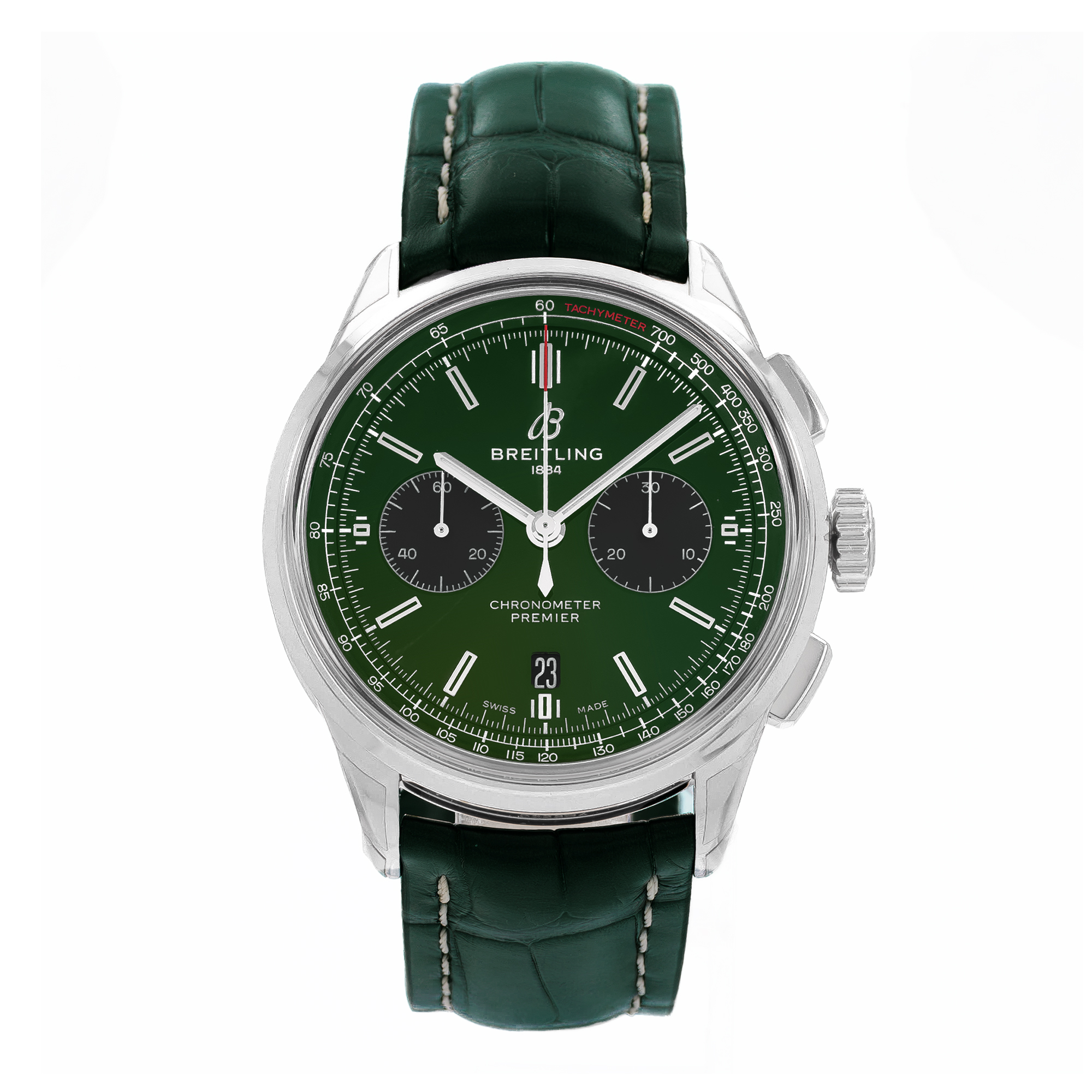 Breitling Premier B01 Chronograph AB0118221L1P1 42mm Green Mens Watch Box Card thumbnail 2