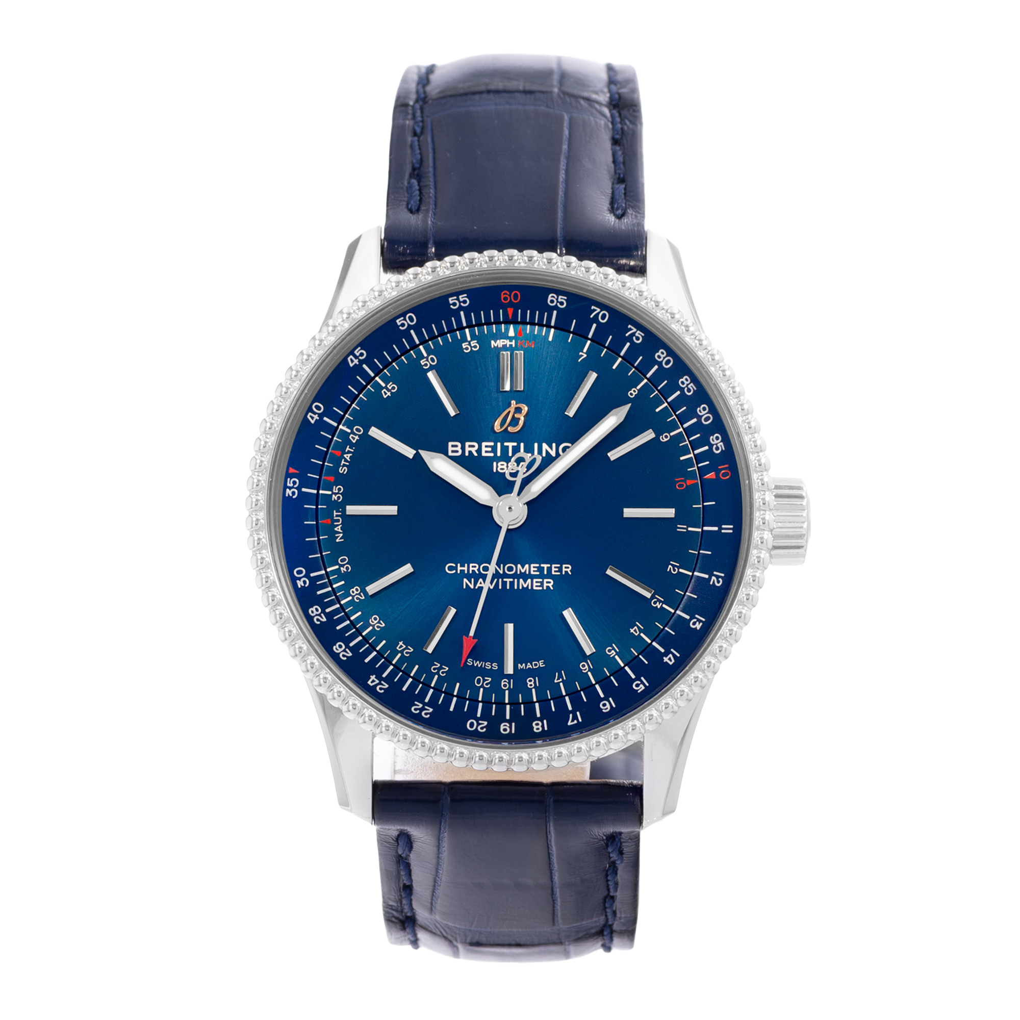 Breitling Navitimer A17395 35mm Blue Dial Steel Mens Watch Box thumbnail 2