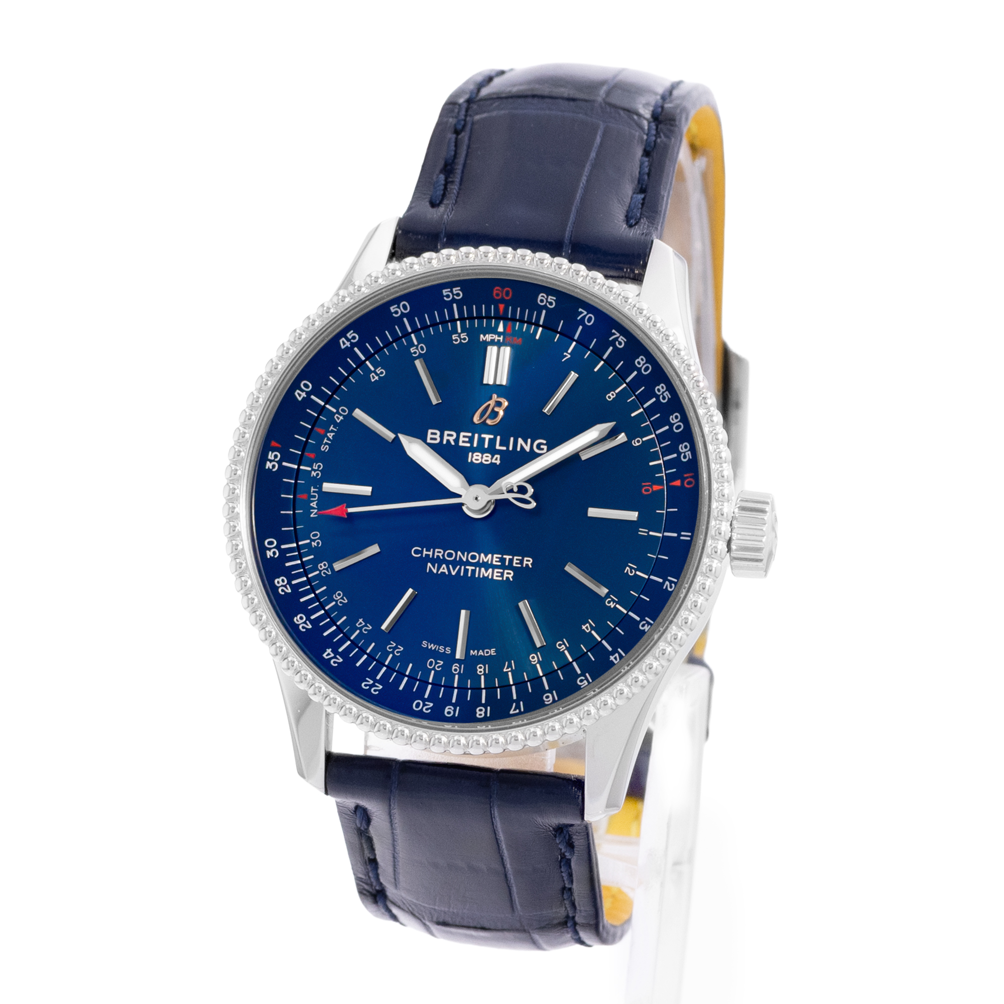 Breitling Navitimer A17395 35mm Blue Dial Steel Mens Watch Box thumbnail 3