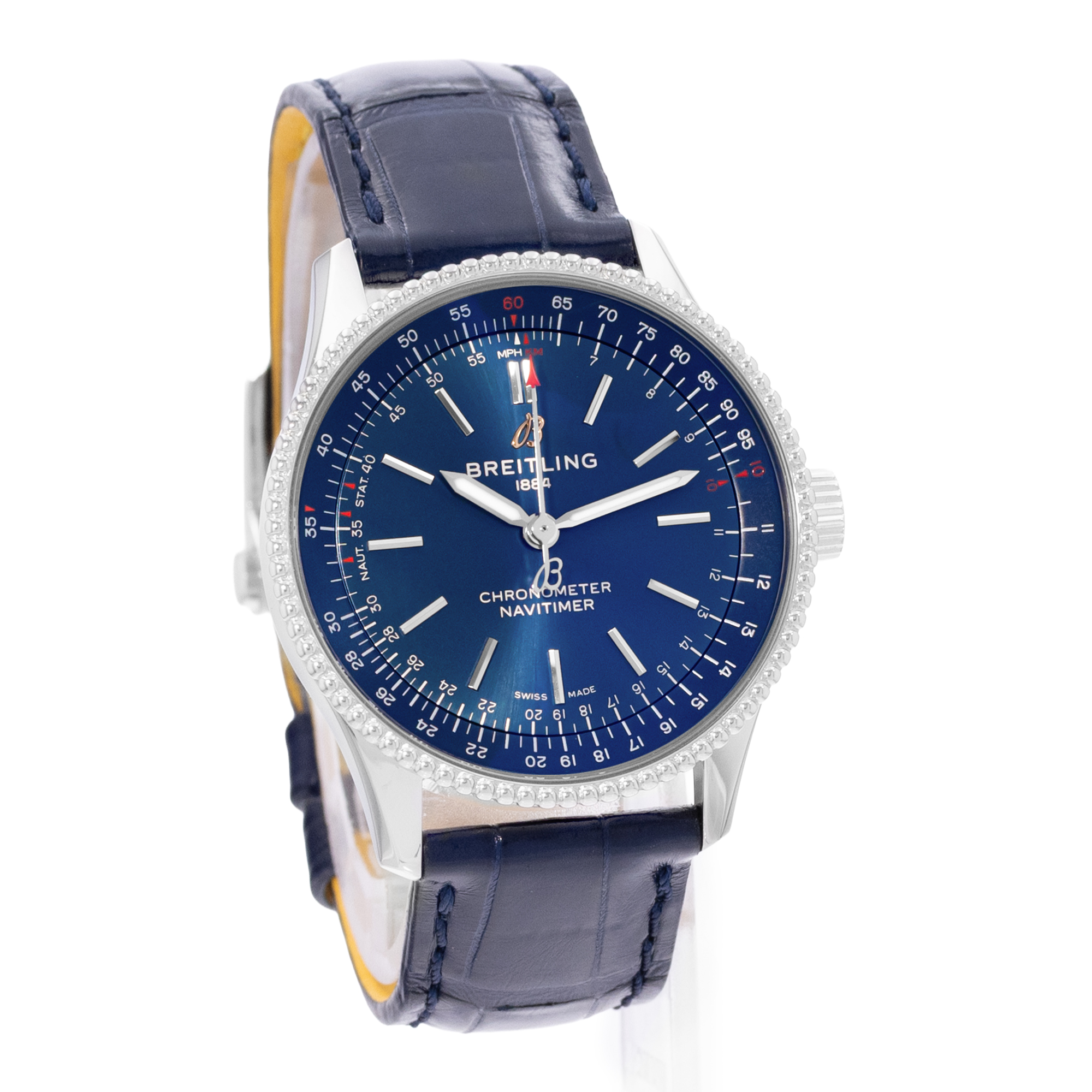 Breitling Navitimer A17395 35mm Blue Dial Steel Mens Watch Box thumbnail 6