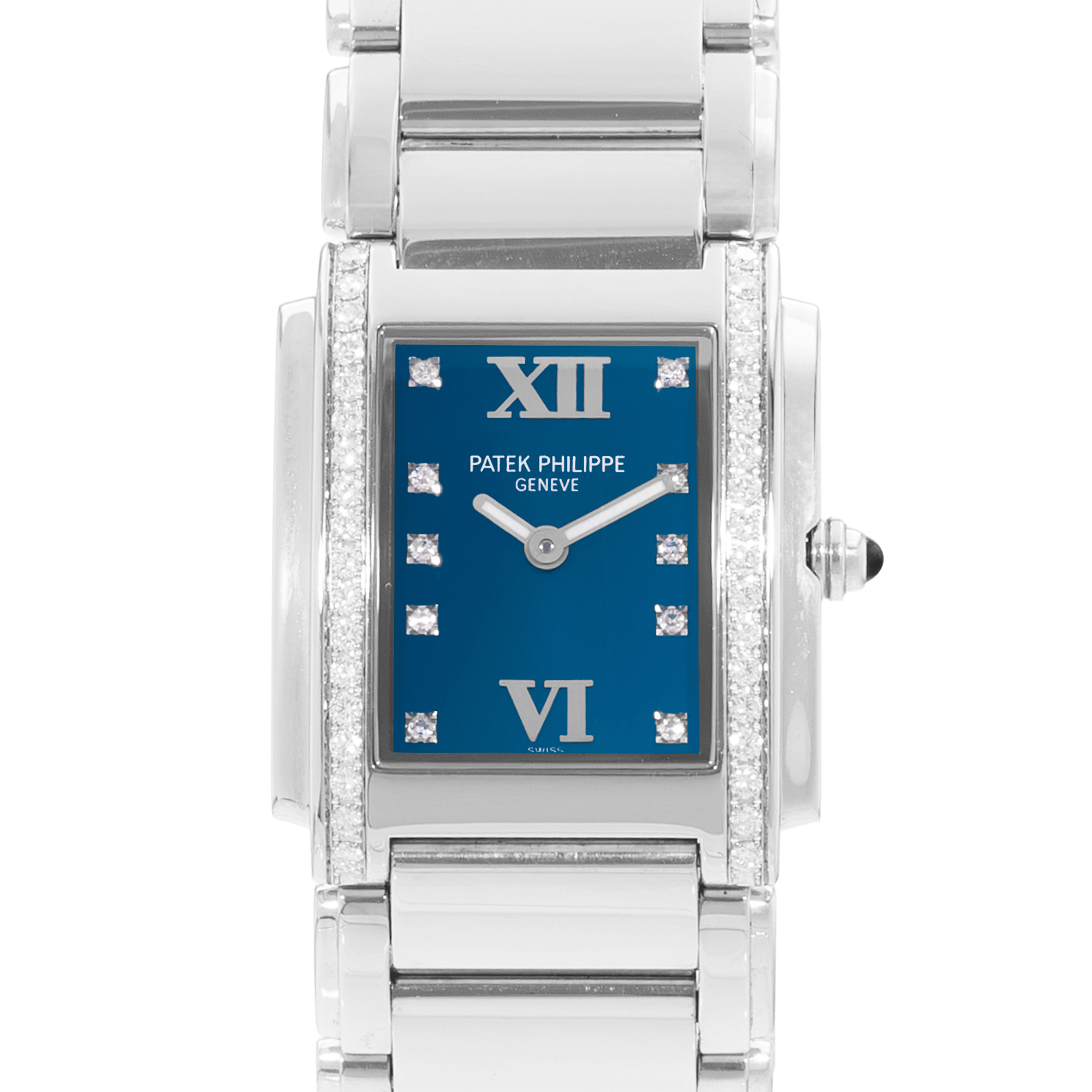 Patek Philippe Twenty~4 4910/10 25mm Blue Diamond Steel Ladies Watch thumbnail 1