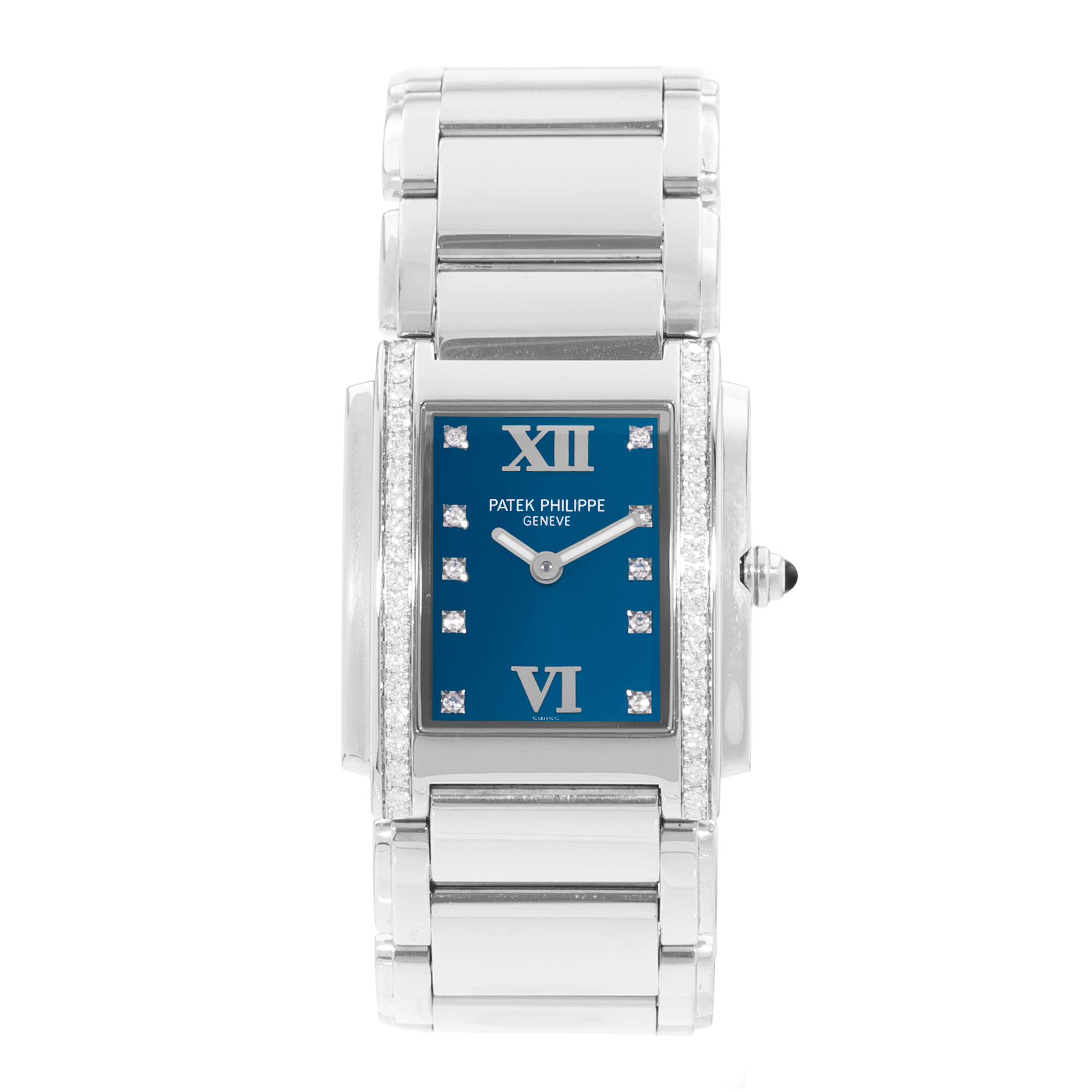 Patek Philippe Twenty~4 4910/10 25mm Blue Diamond Steel Ladies Watch thumbnail 2