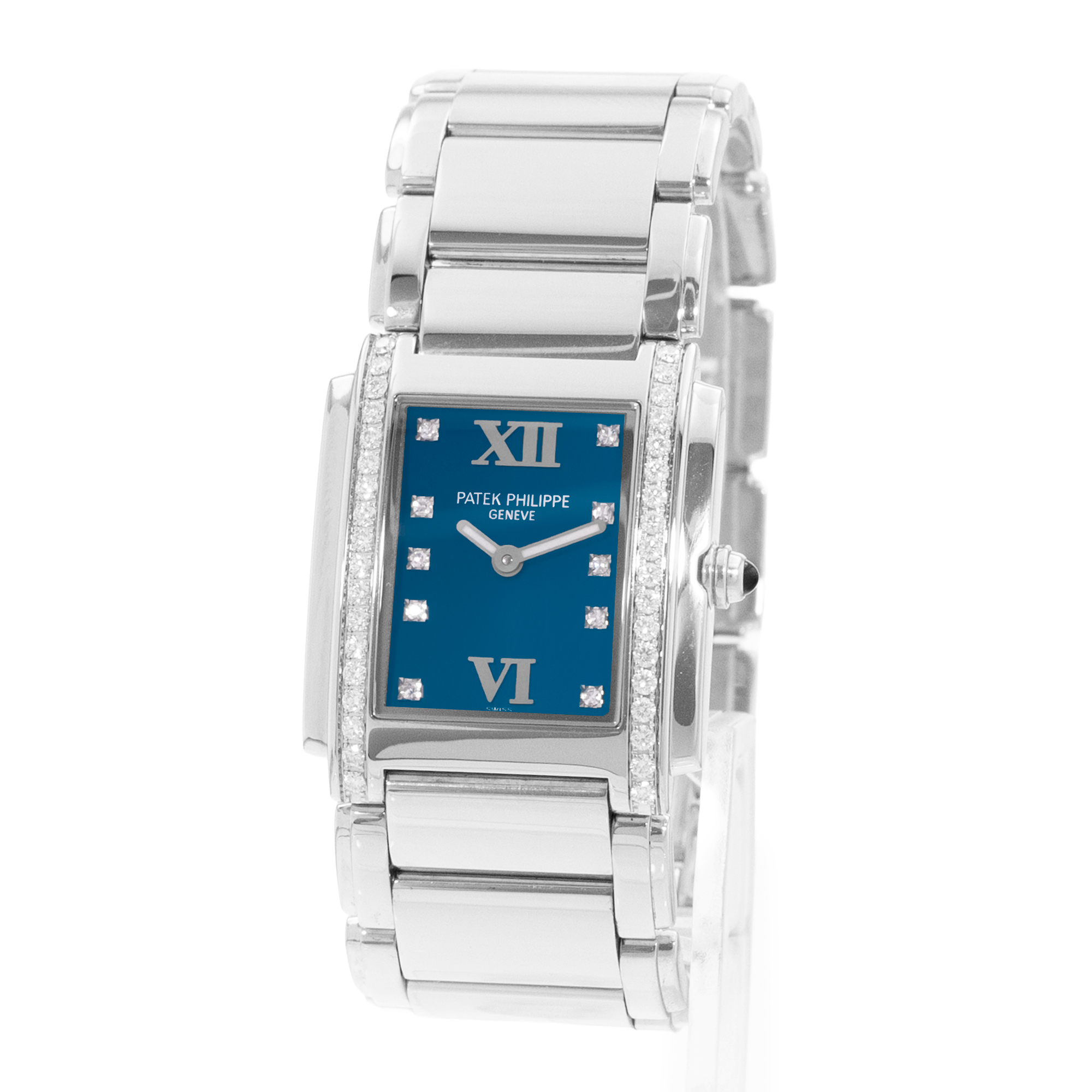 Patek Philippe Twenty~4 4910/10 25mm Blue Diamond Steel Ladies Watch thumbnail 3
