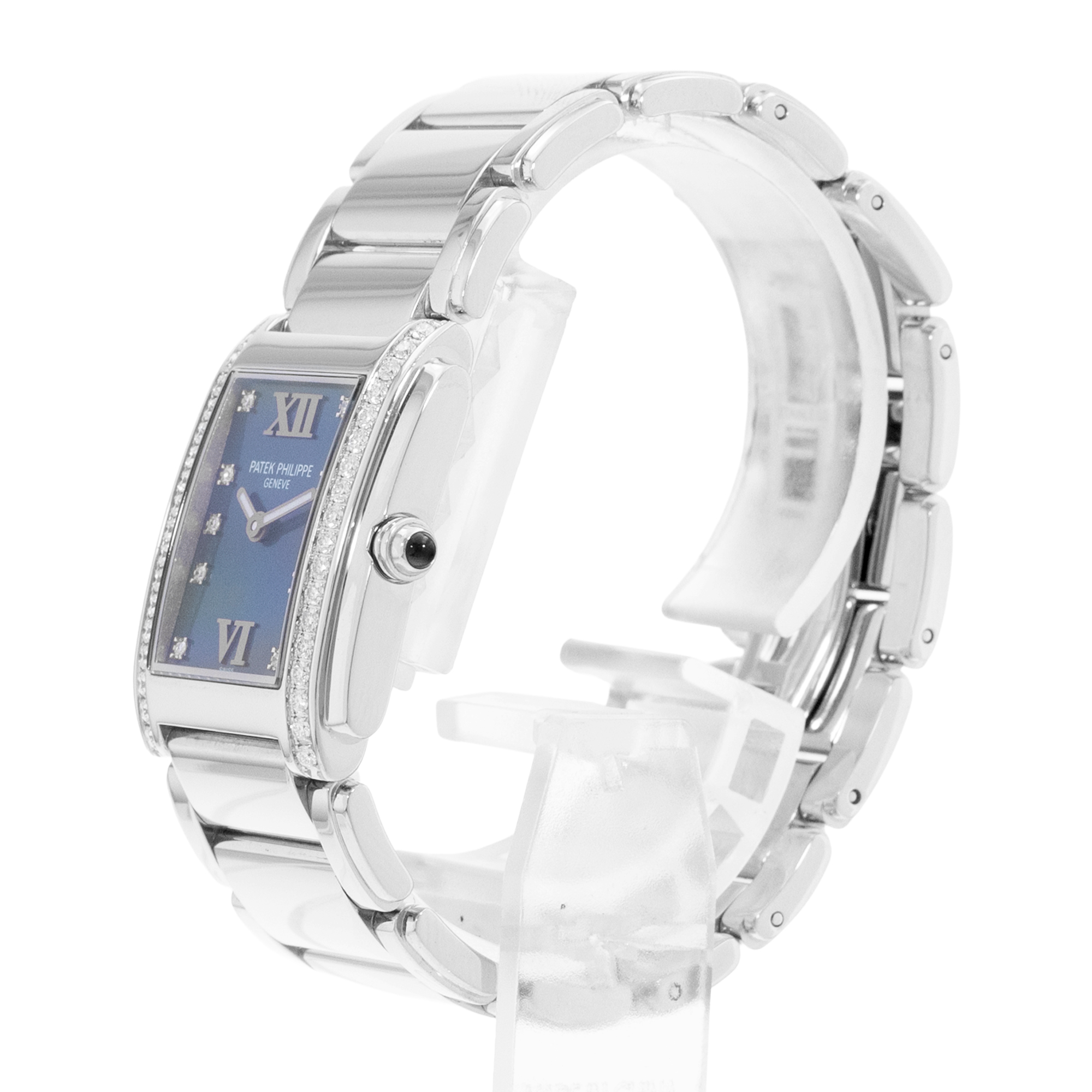 Patek Philippe Twenty~4 4910/10 25mm Blue Diamond Steel Ladies Watch thumbnail 4