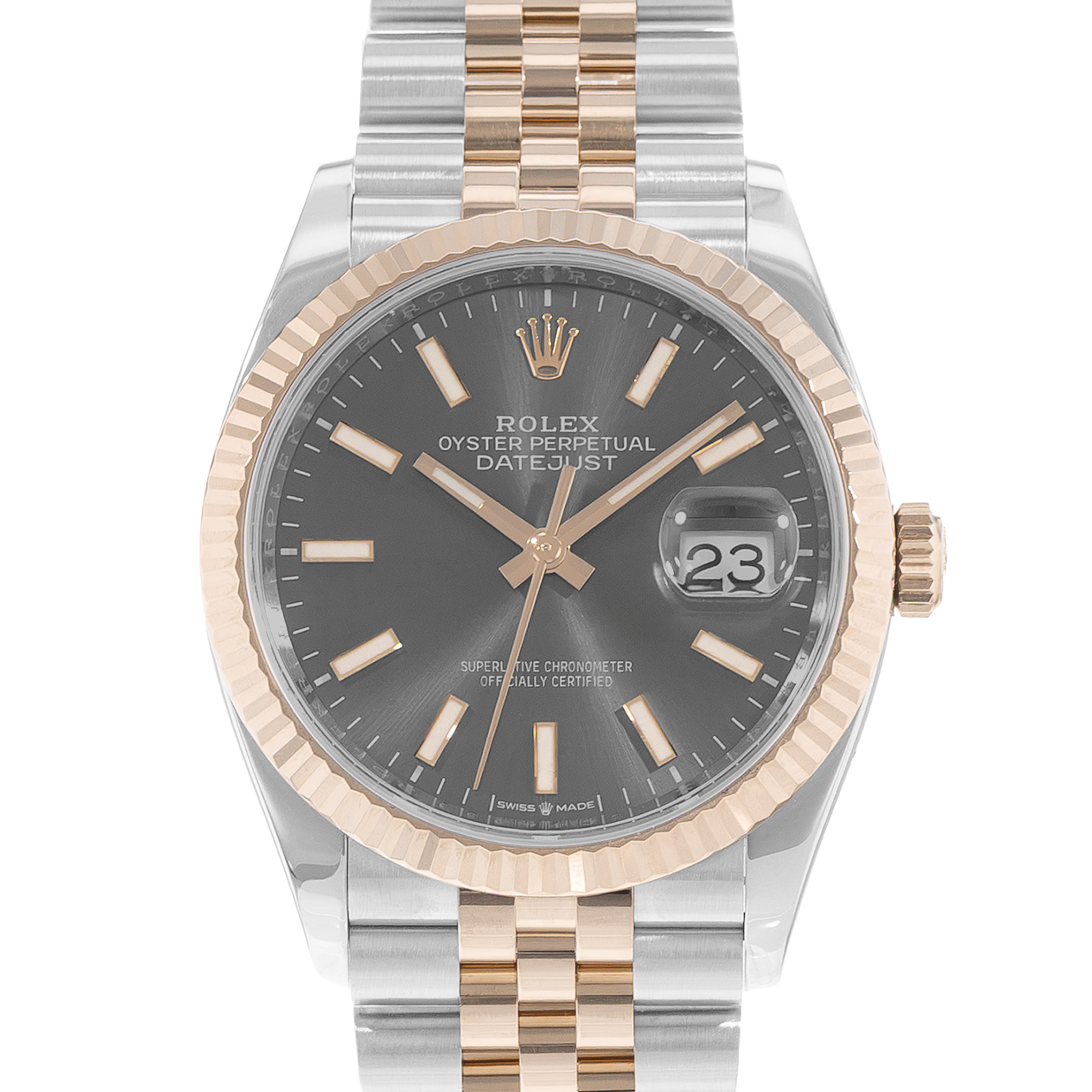 Rolex Datejust 36 126231 Gray Steel Rose Gold Jubilee Mens Automatic Watch Card thumbnail 1
