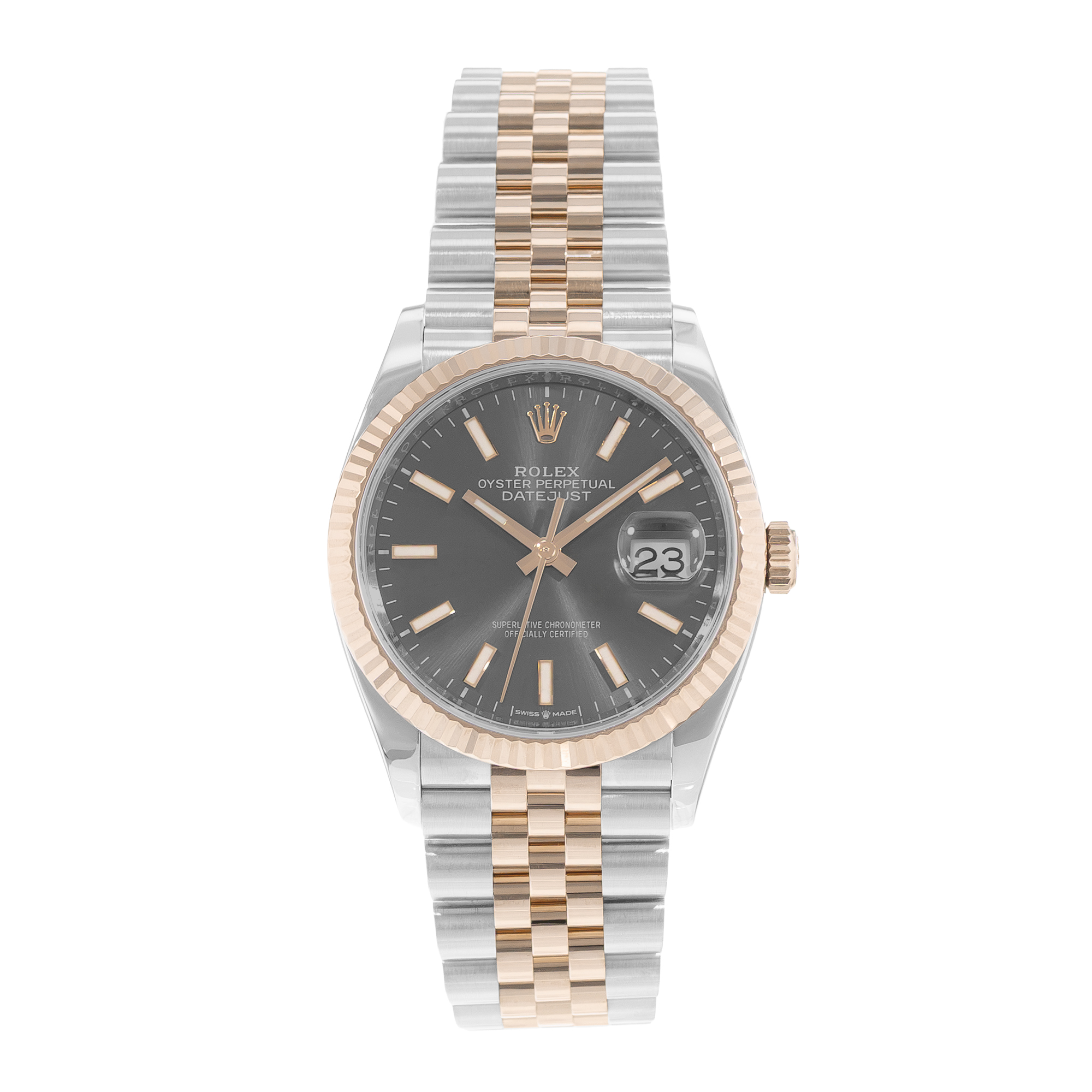 Rolex Datejust 36 126231 Gray Steel Rose Gold Jubilee Mens Automatic Watch Card thumbnail 2