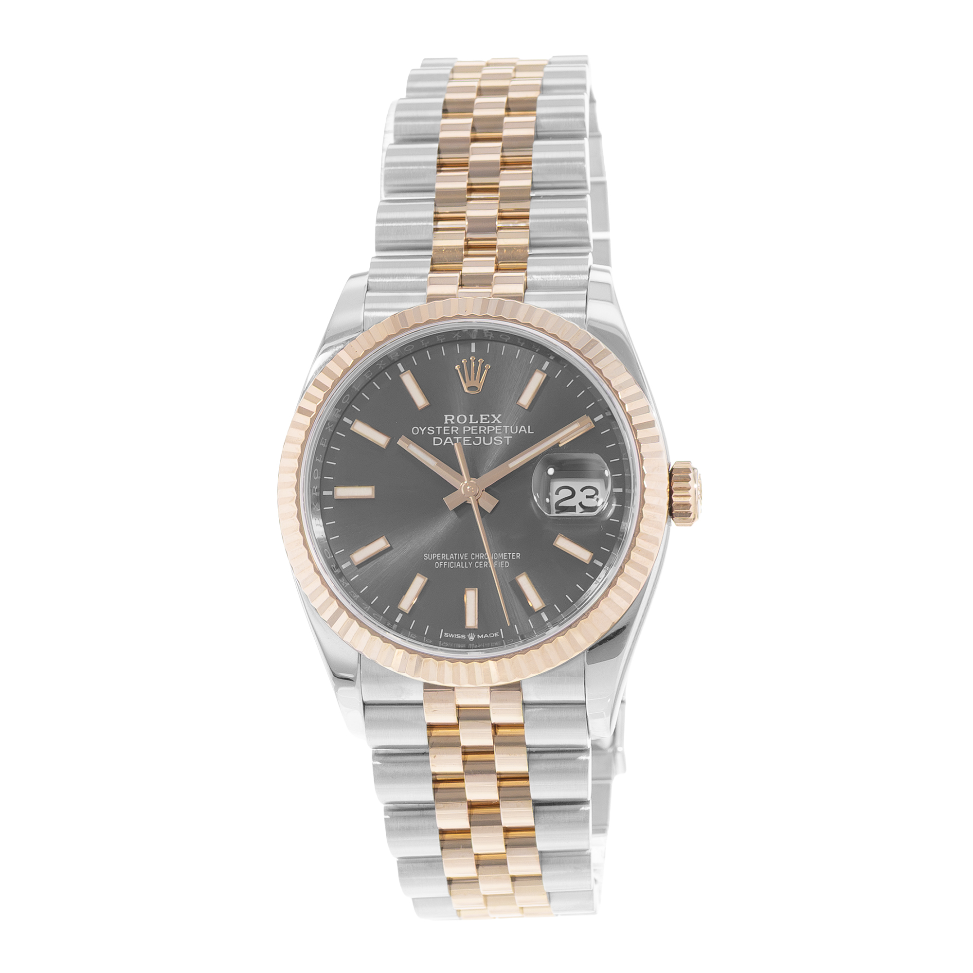 Rolex Datejust 36 126231 Gray Steel Rose Gold Jubilee Mens Automatic Watch Card thumbnail 4