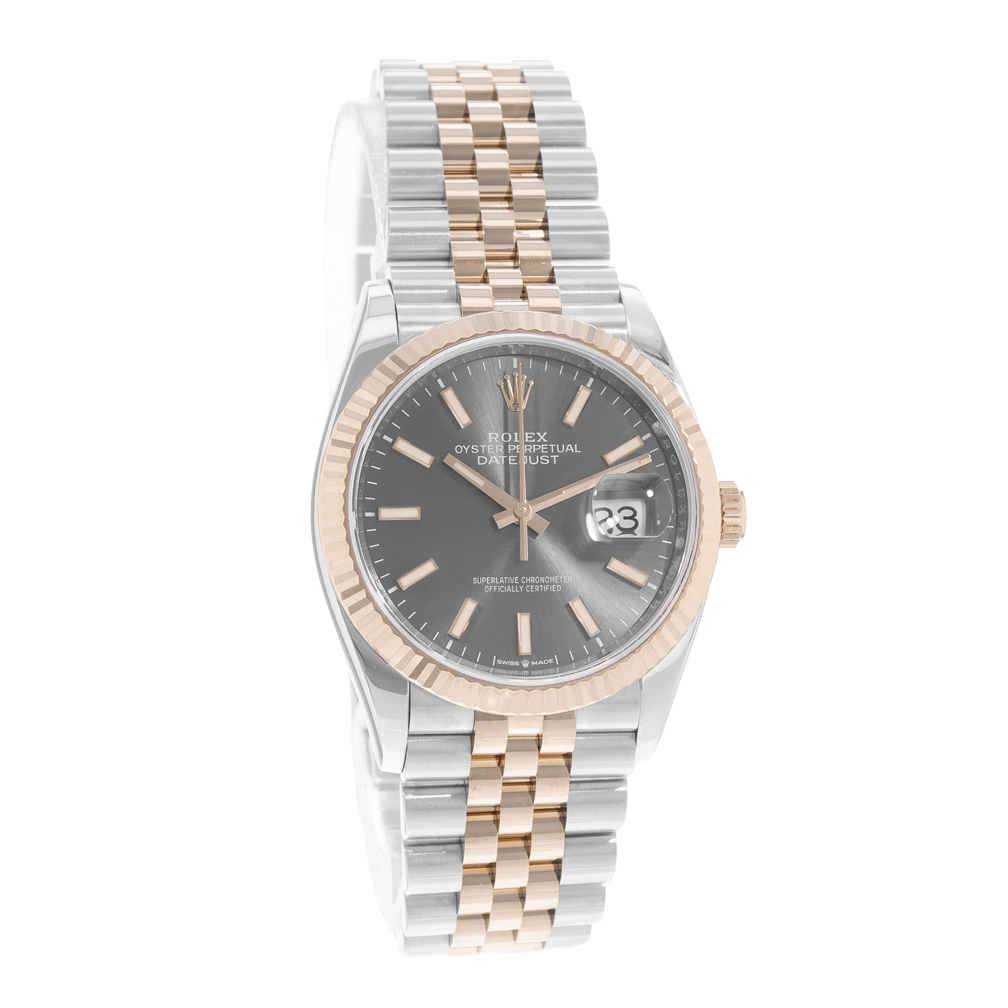 Rolex Datejust 36 126231 Gray Steel Rose Gold Jubilee Mens Automatic Watch Card thumbnail 7