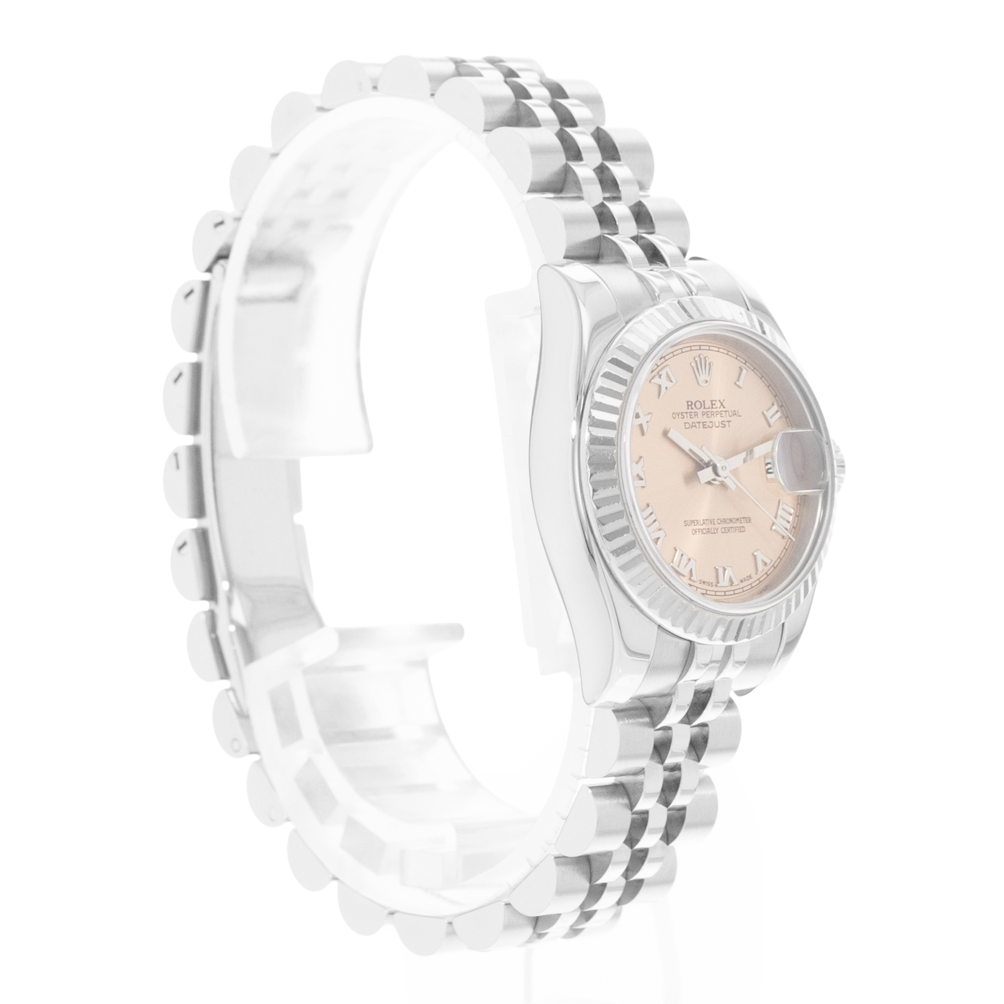 Rolex Datejust 26 179174 Salmon Pink Dial Steel Ladies Watch Papers thumbnail 6