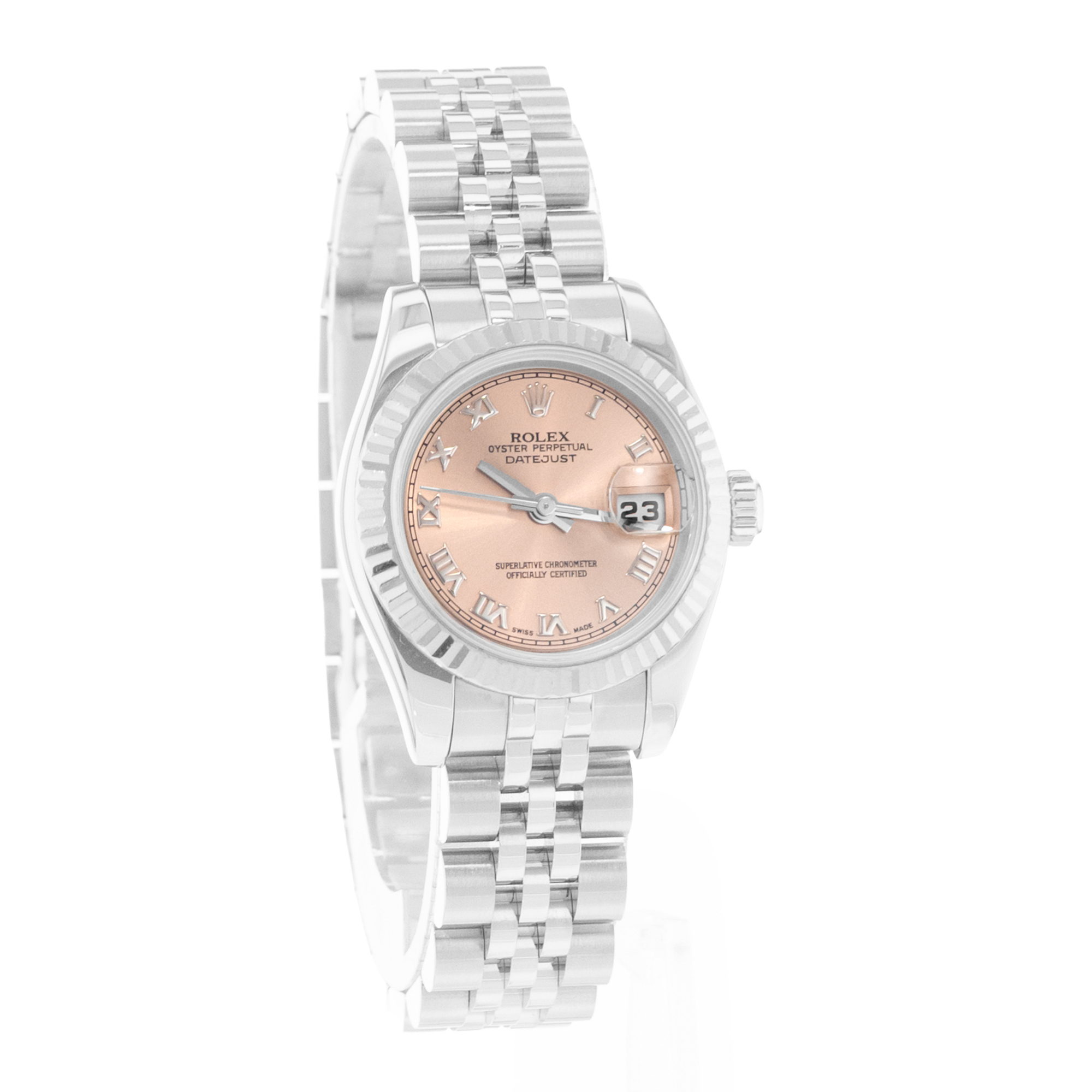 Rolex Datejust 26 179174 Salmon Pink Dial Steel Ladies Watch Papers thumbnail 7