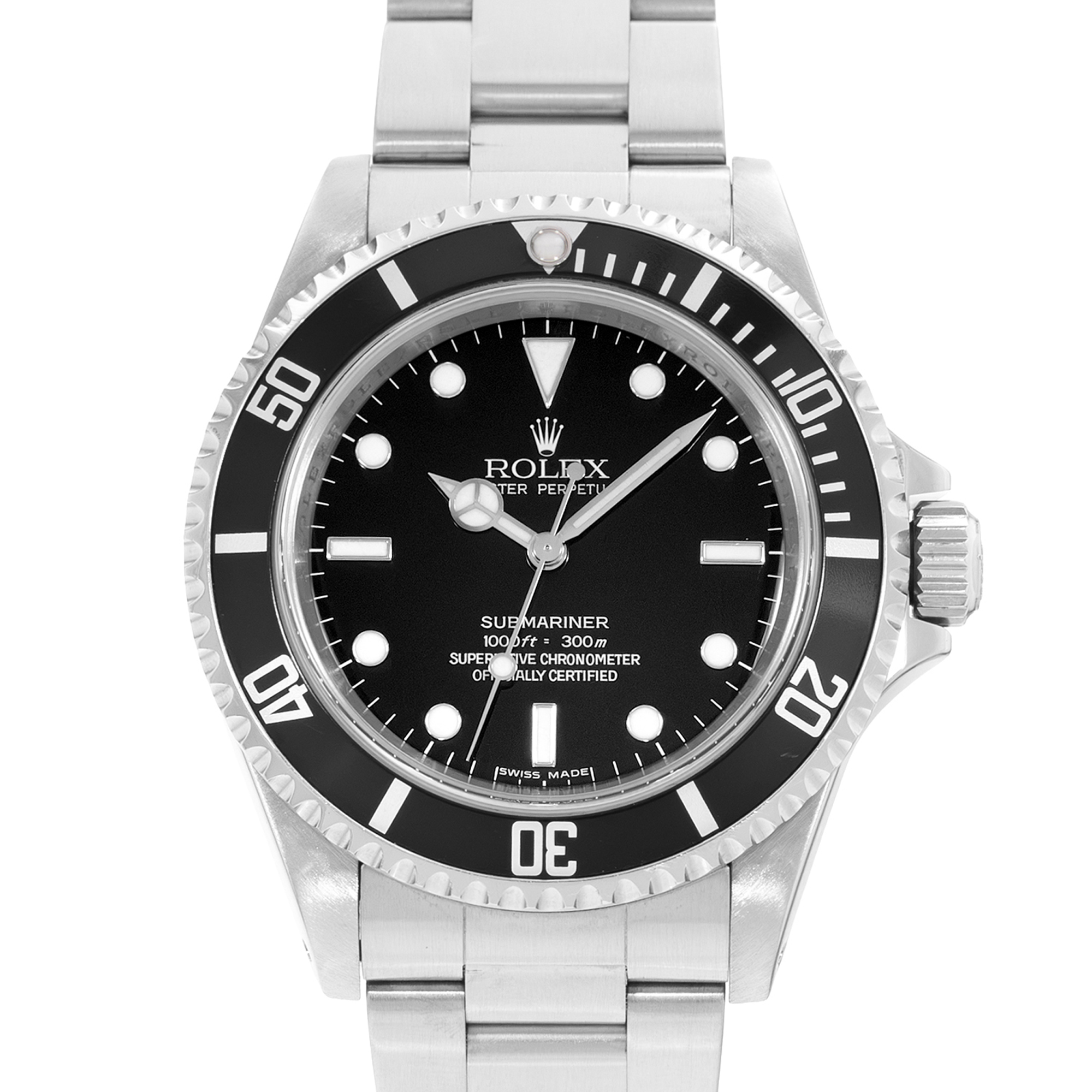 Rolex Submariner No Date 14060 40mm Black Dial Steel Oyster Mens Watch thumbnail 1