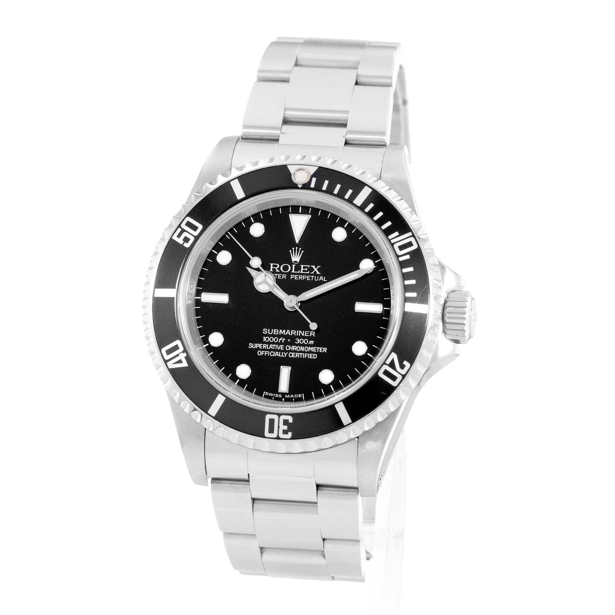 Rolex Submariner No Date 14060 40mm Black Dial Steel Oyster Mens Watch thumbnail 3