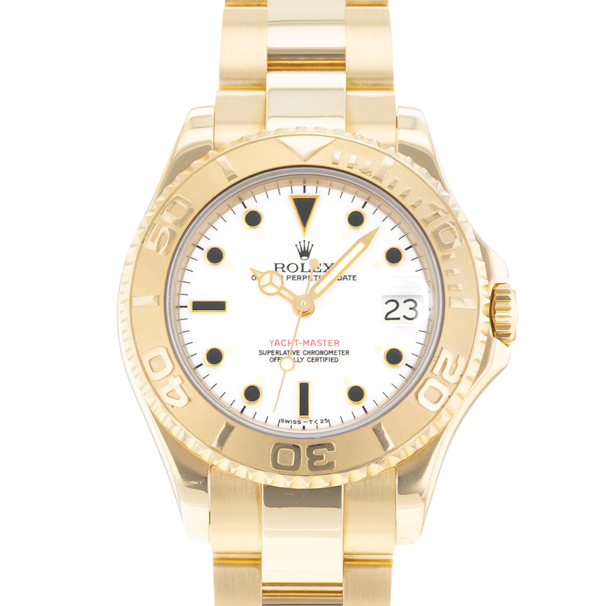 Rolex Yacht-Master 35 68628 Vintage 18k Yellow Gold Automatic Mens Watch thumbnail 1