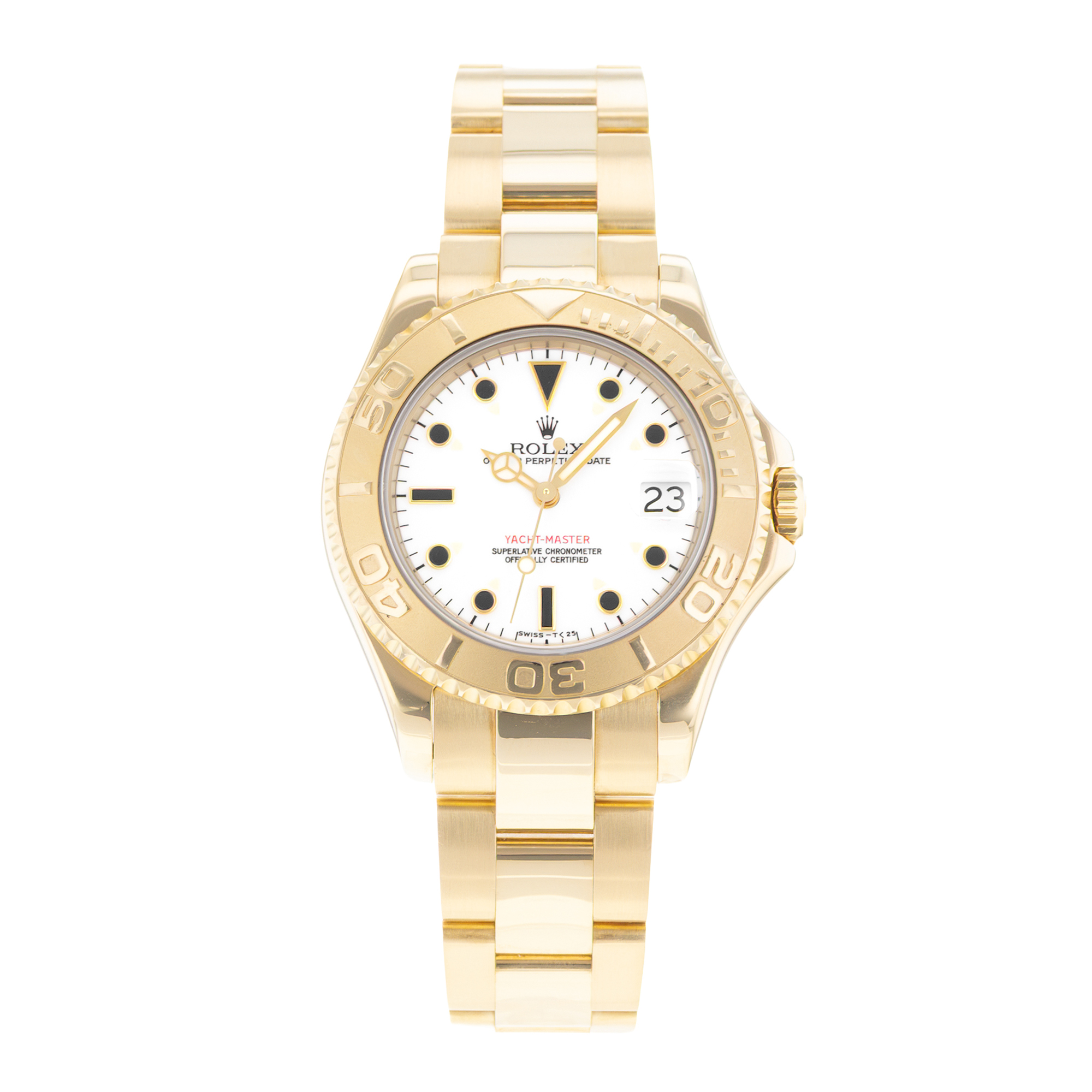 Rolex Yacht-Master 35 68628 Vintage 18k Yellow Gold Automatic Mens Watch thumbnail 2