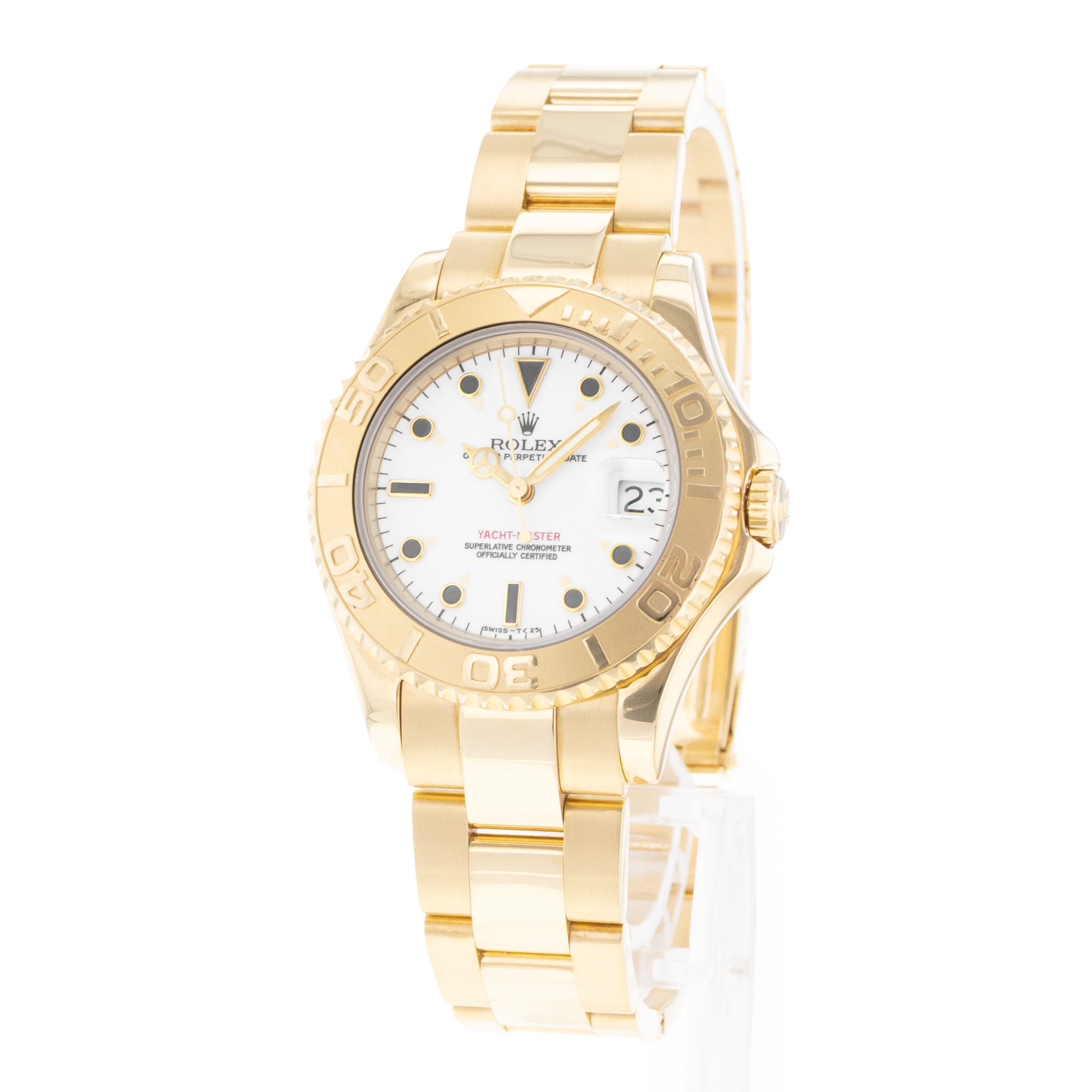 Rolex Yacht-Master 35 68628 Vintage 18k Yellow Gold Automatic Mens Watch thumbnail 3